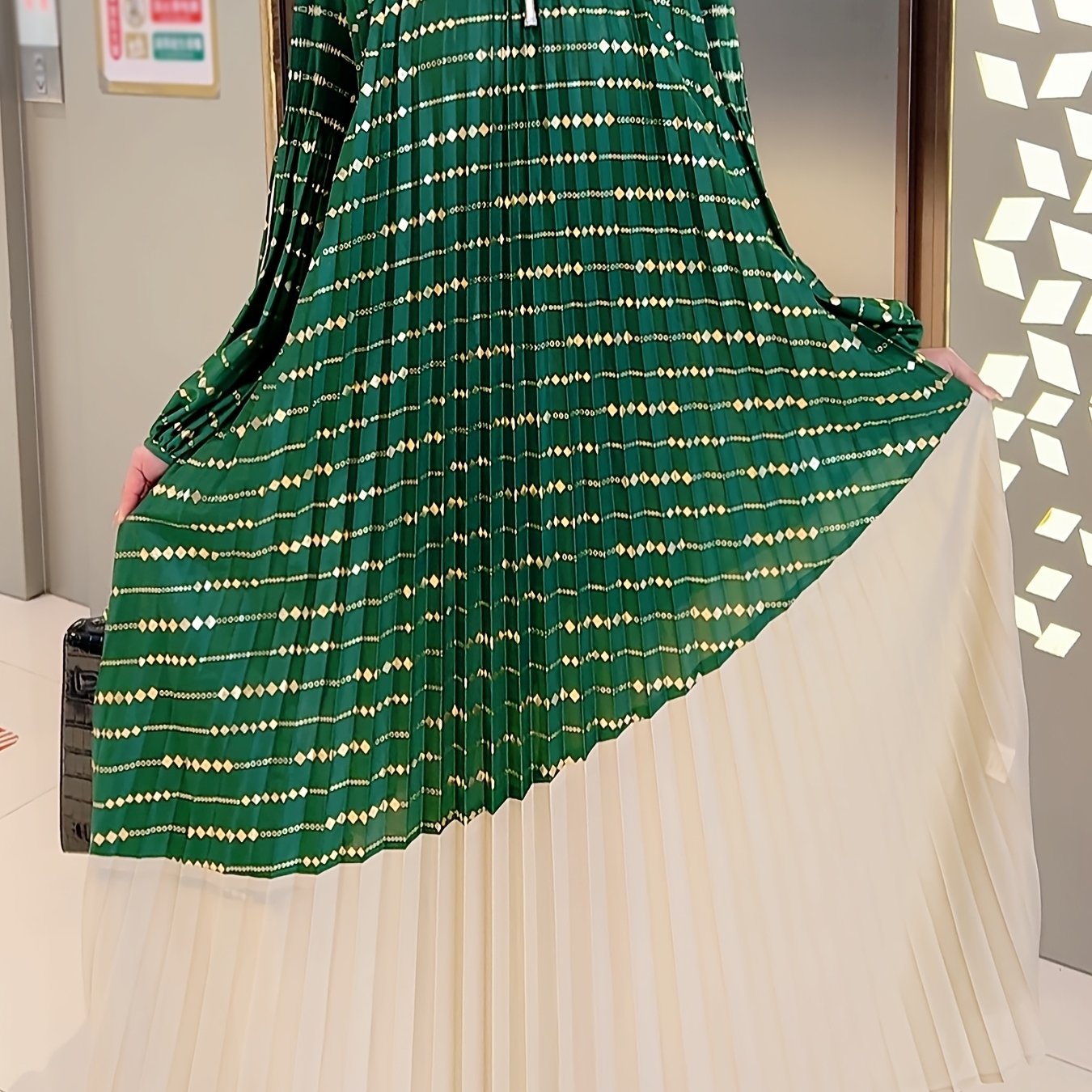 French-Style Pleated Dress, Loose Fit for Women