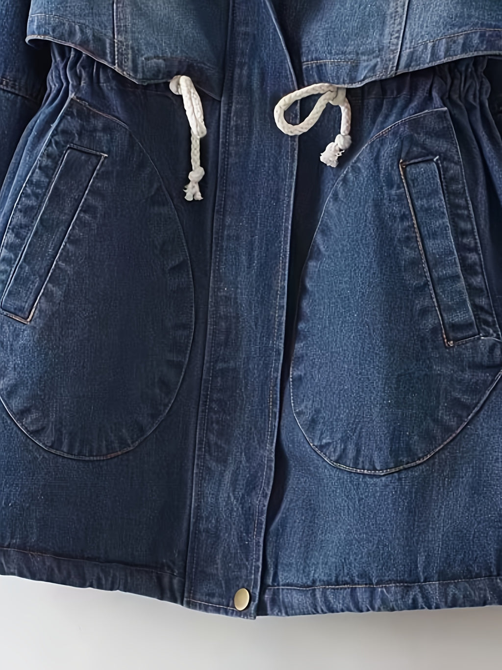 Ladies' Fashion Fleece-Lined Mid-Length Denim Jacket | Casual Style, Non-Stretch Fabric