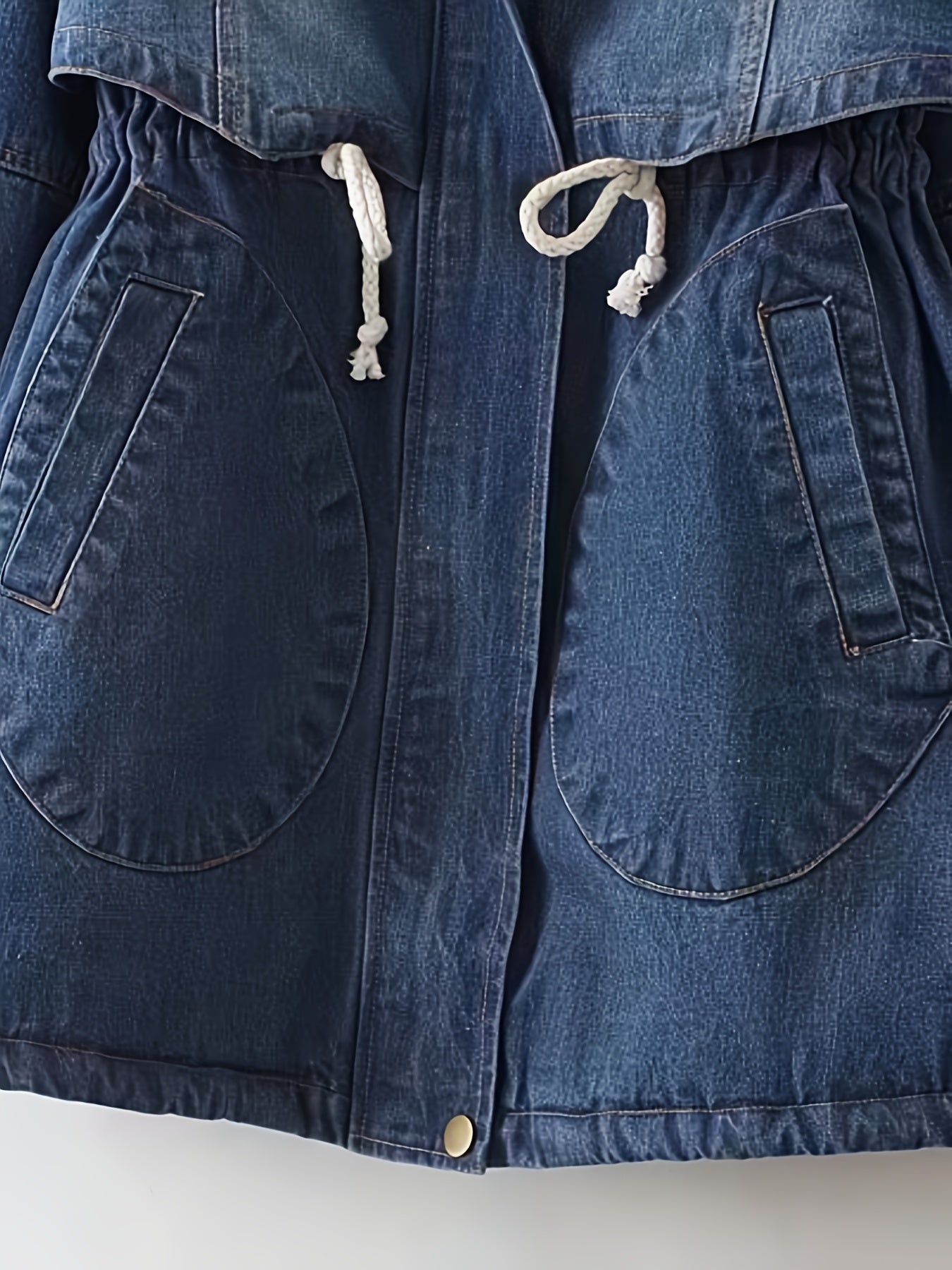 Ladies' Fashion Fleece-Lined Mid-Length Denim Jacket | Casual Style, Non-Stretch Fabric