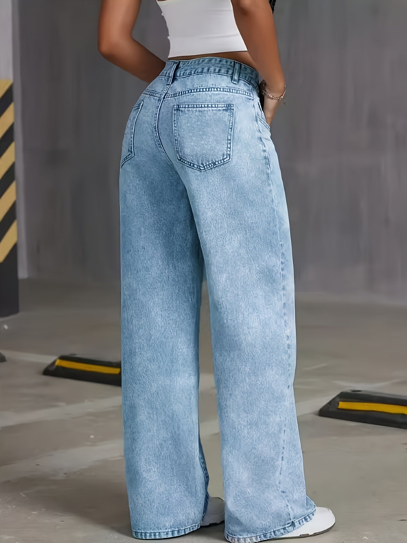 Plus-Size Stretchy Jeans for Women, Featuring a Classic Washed Snowflake Design, Comfortable Fit