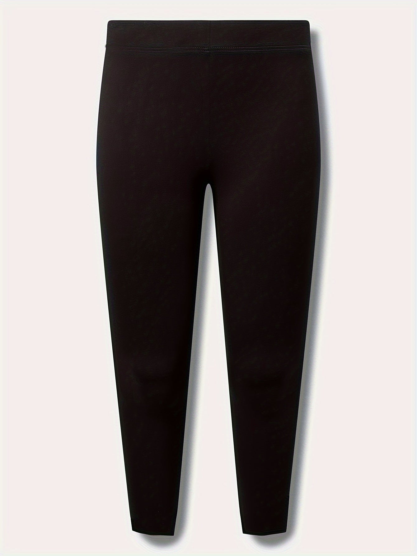 Plus Size High-Waisted Skinny Pants with Rear Hem Ripped Details