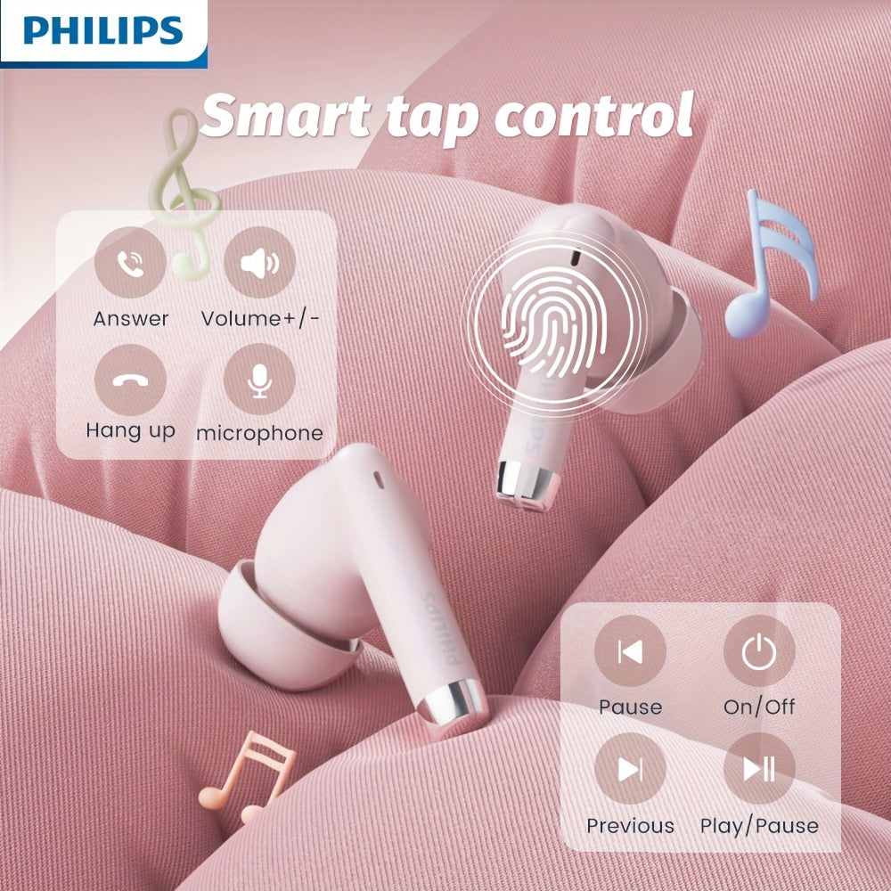 PHILIPS TAT2020 Earbuds Super endurance Headphones, Smooth curve border, Sophisticated and trendy, 320mAh Charging case