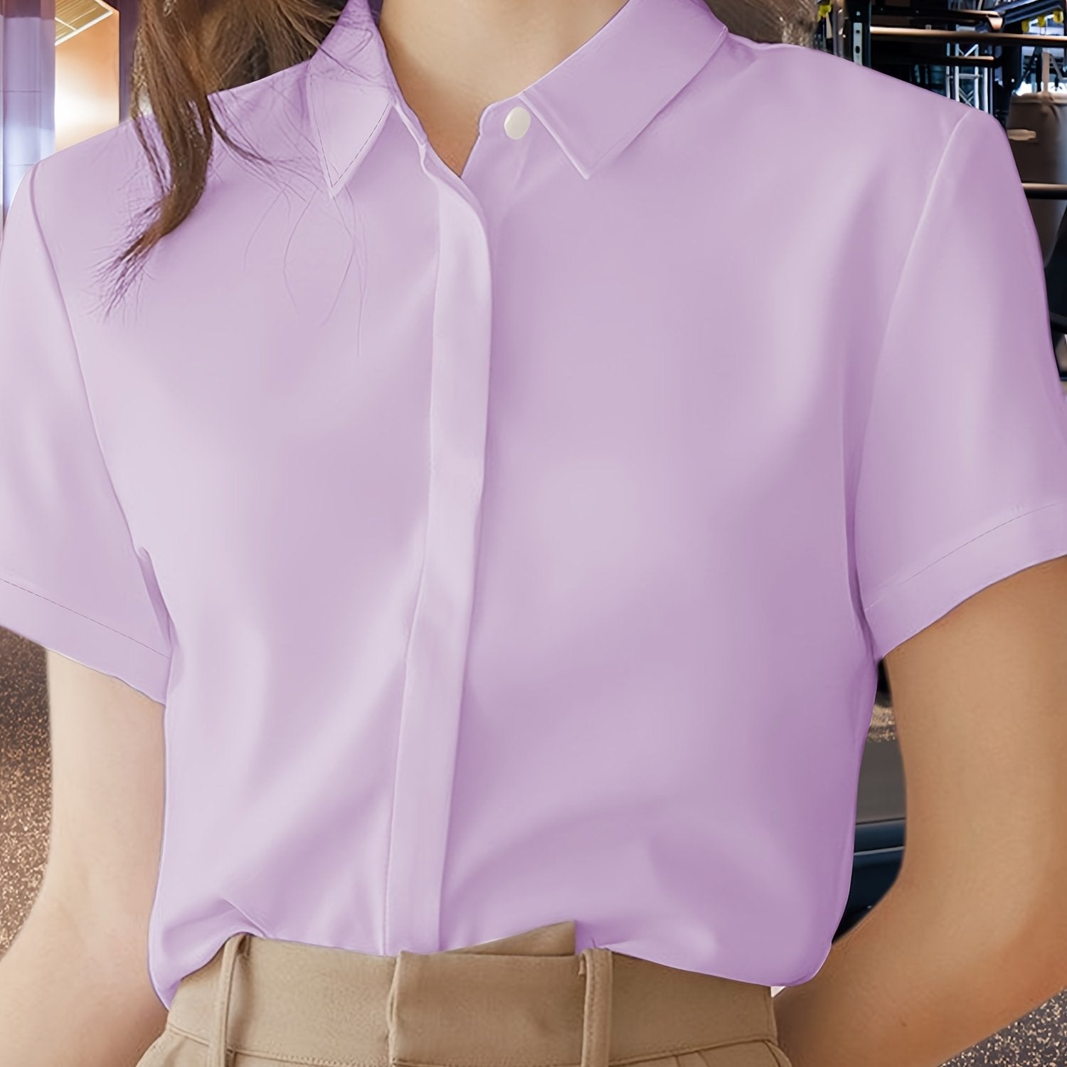 Women's Classic Short Sleeve Shirt, Versatile Design