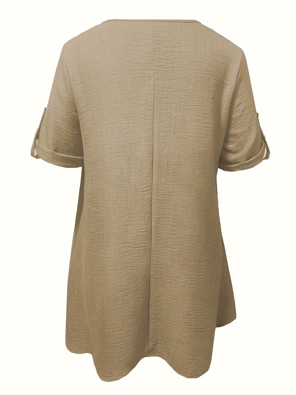 Women's Plus Size Beige Peplum Dress
