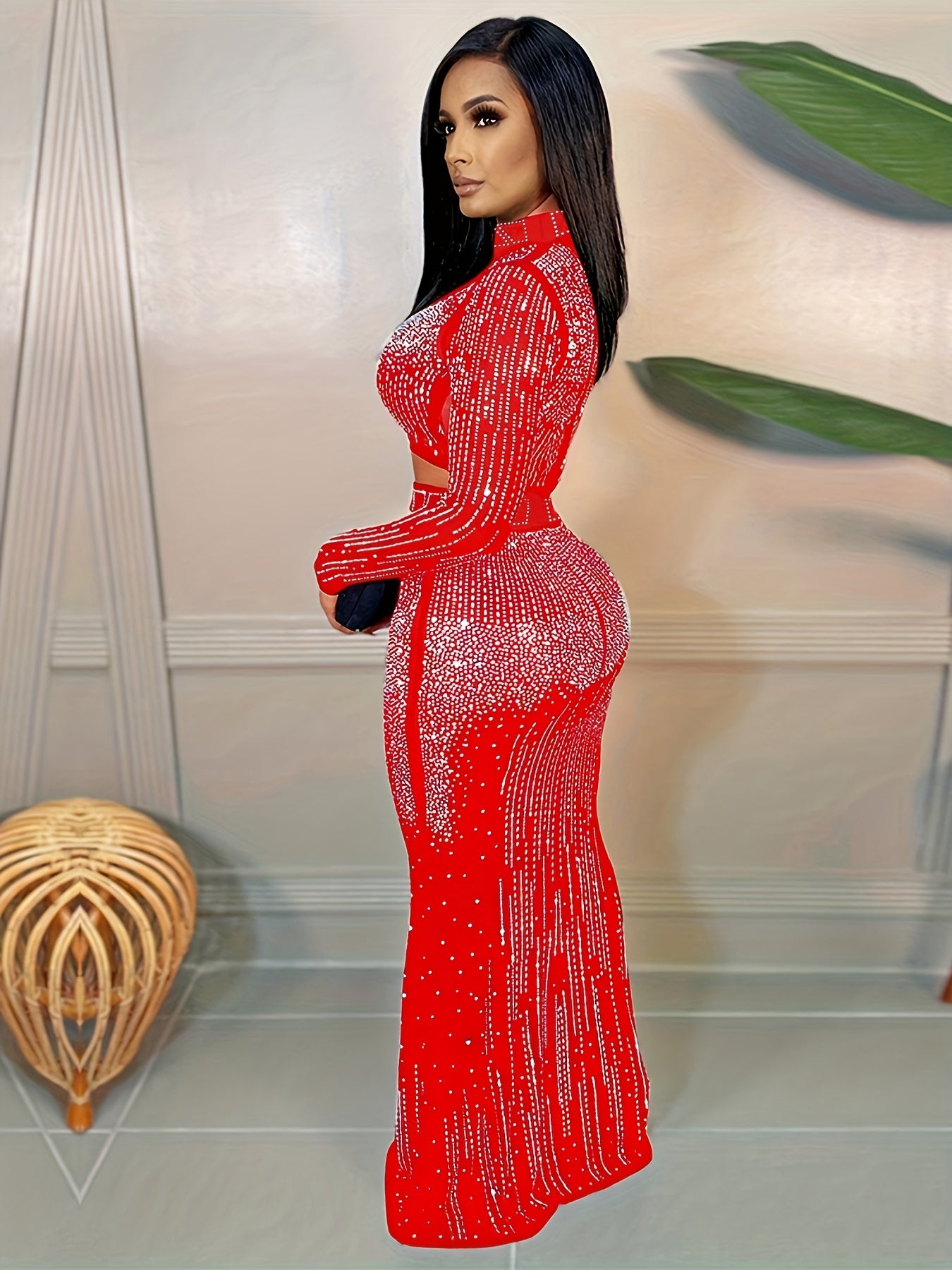 Party Rhinestone Two-piece Set