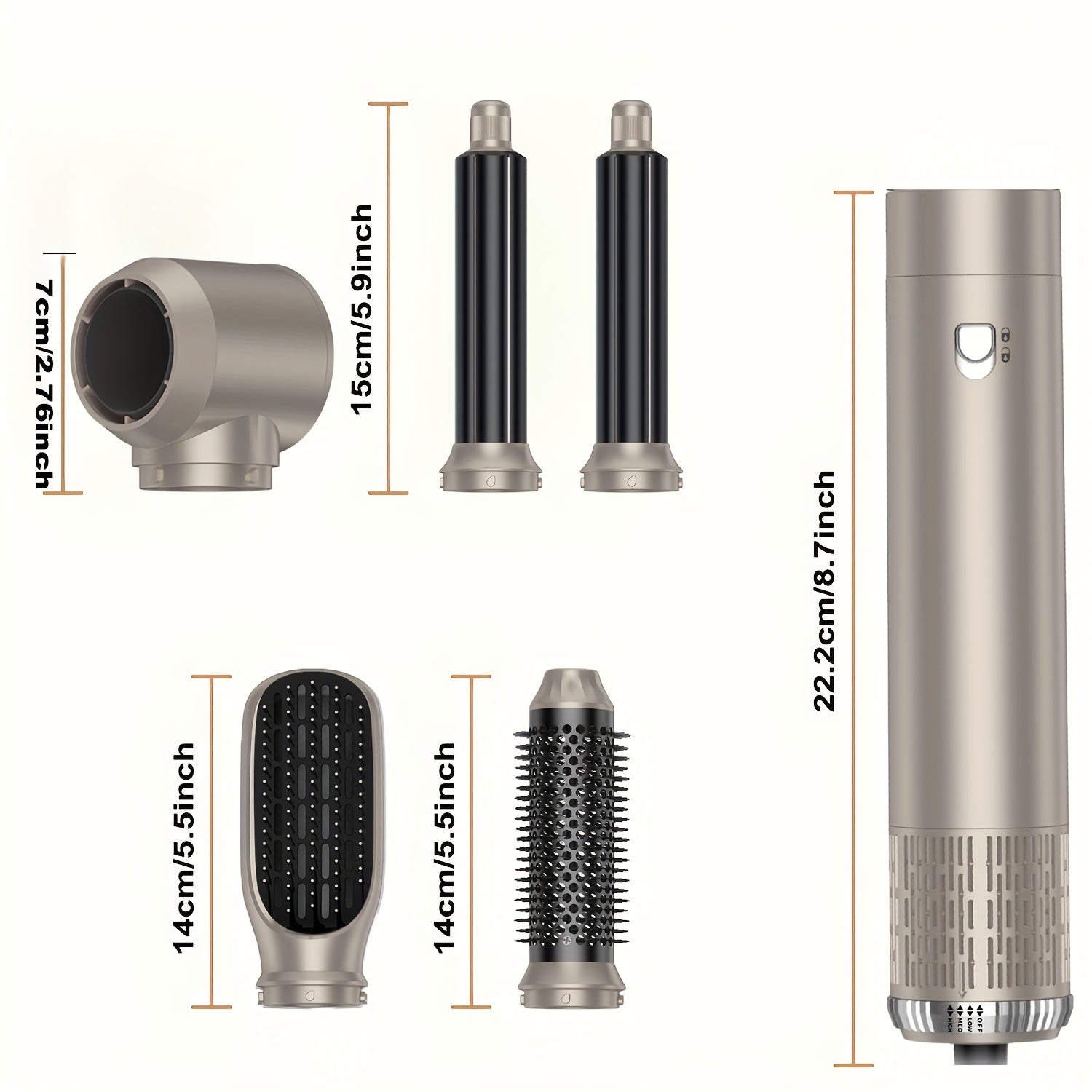 5in 1 Hair Styler Hair Dryer Brush 60000RPM Upgrade