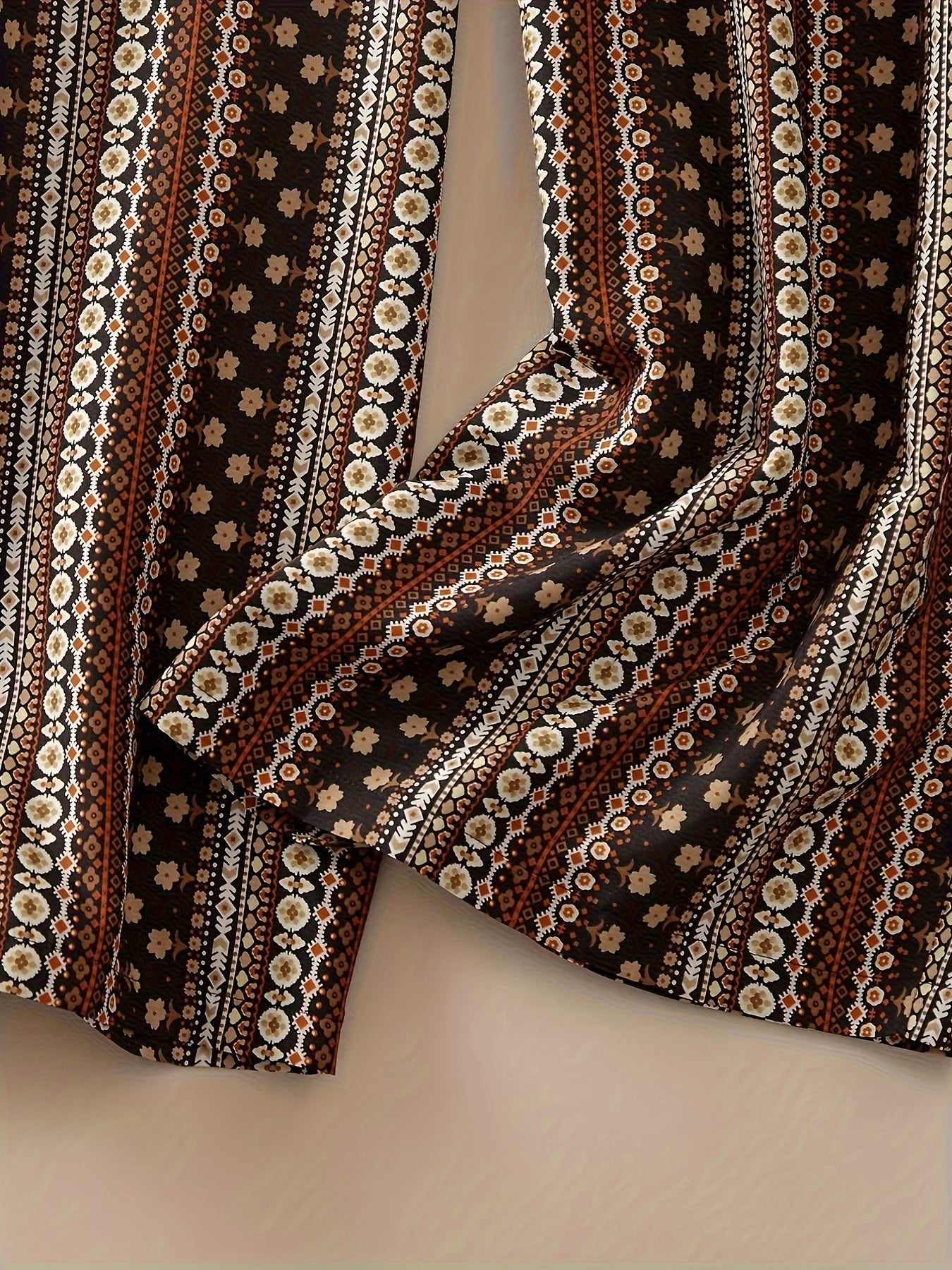 Plus Size Floral Print Straight Leg Pants for Women