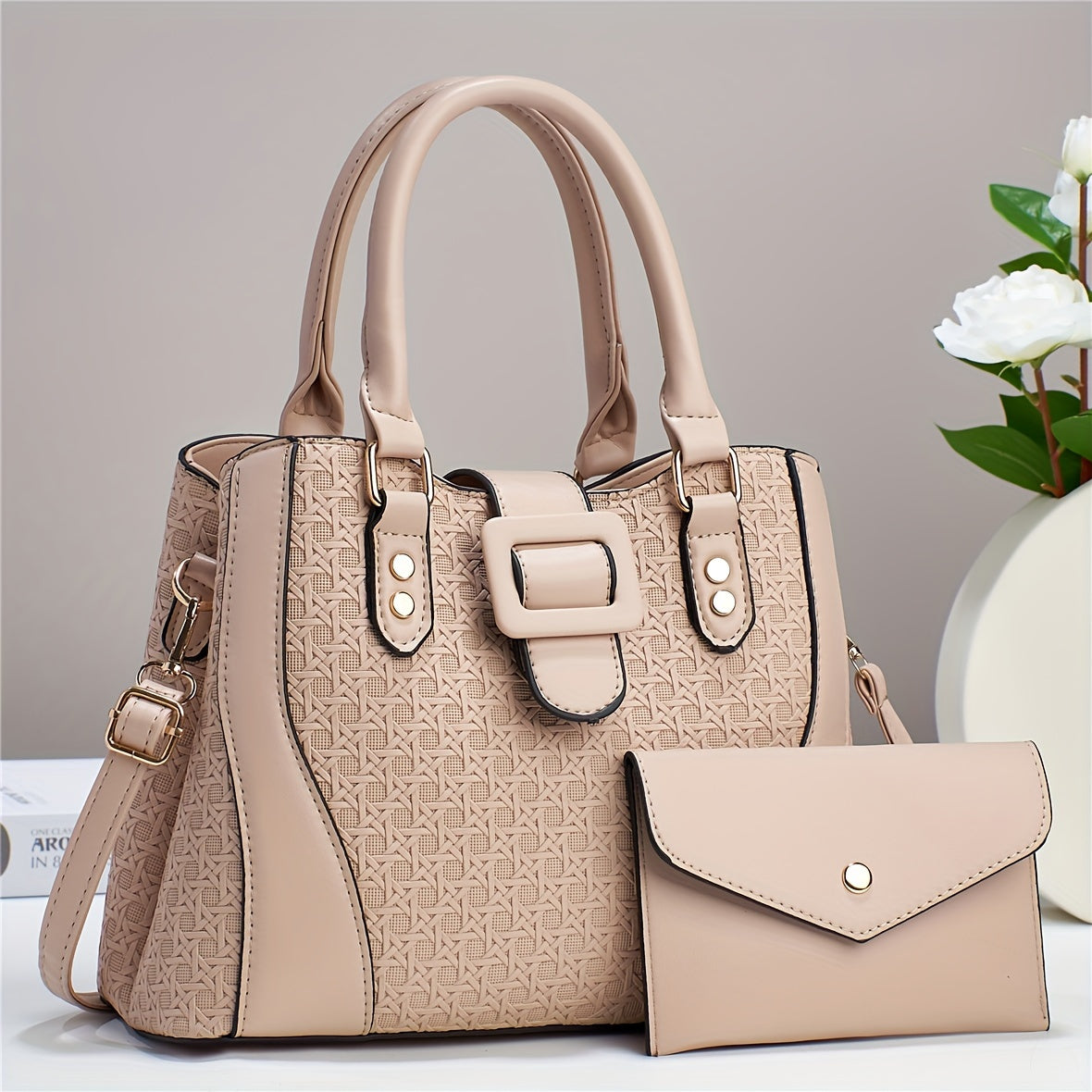 Two-Piece Set Fashion Plaid Shoulder Bag