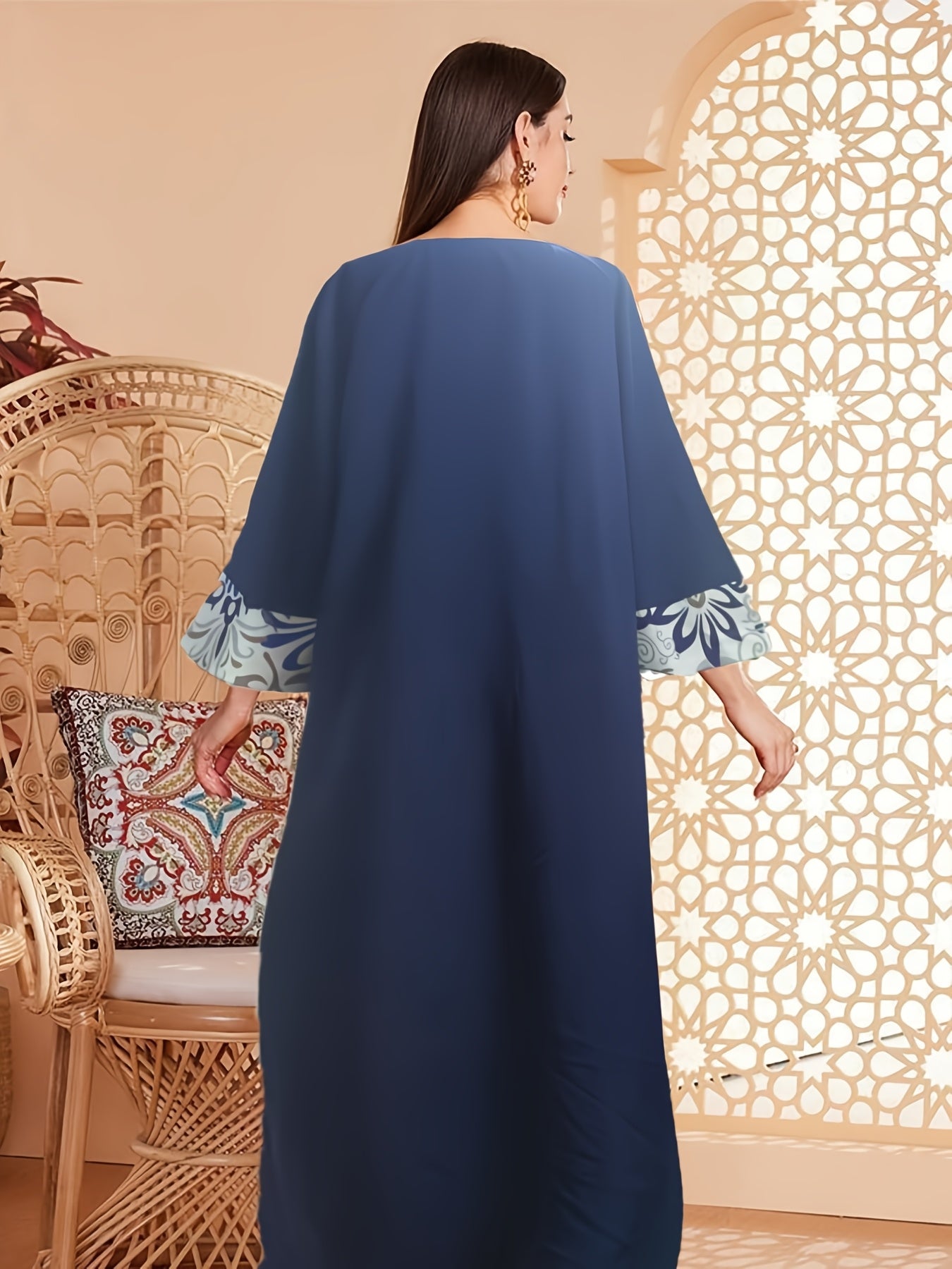 Middle East European and American Spring Summer Floral Print Dress