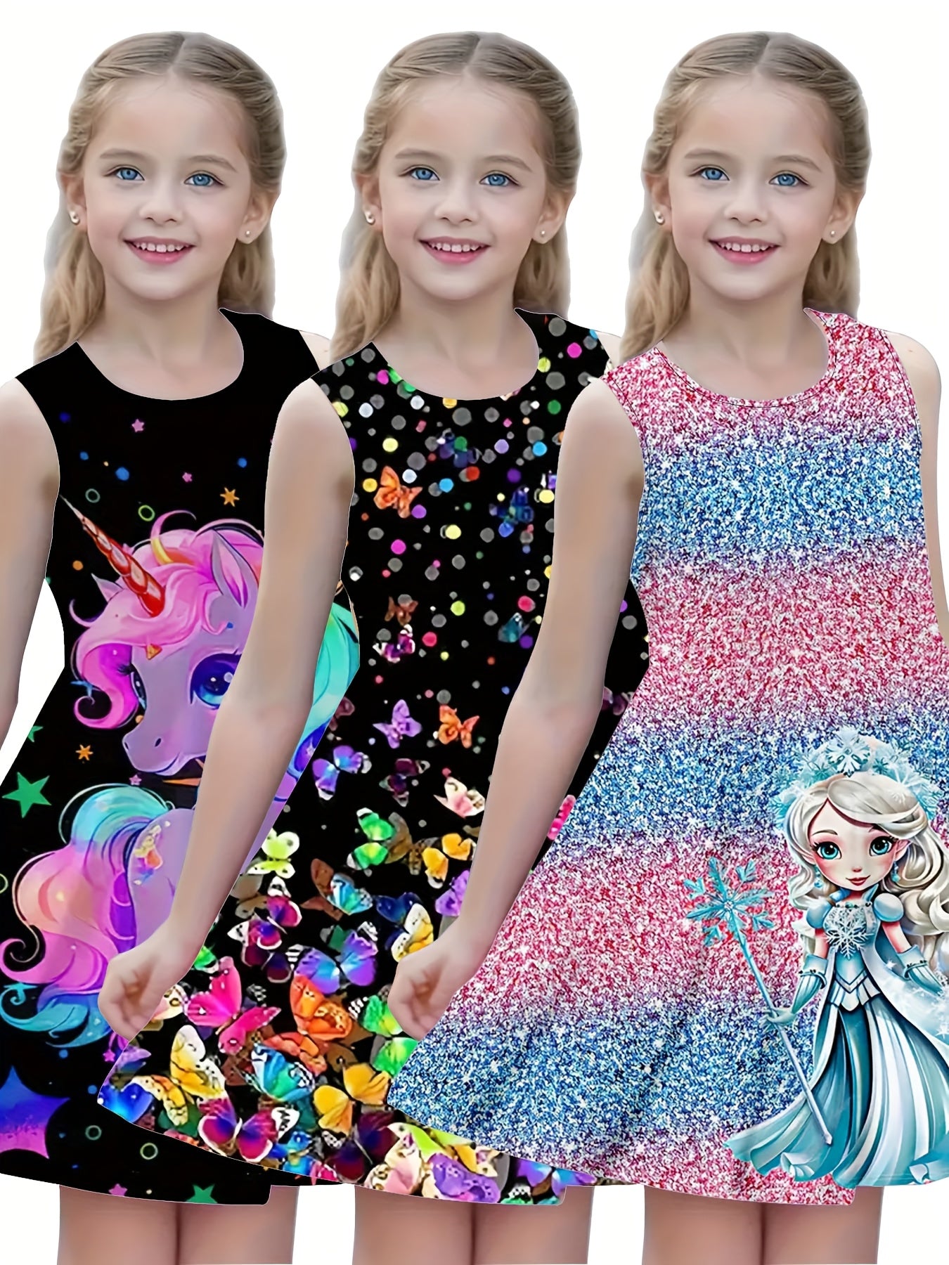 3pcs Summer Casual Dress for Girls