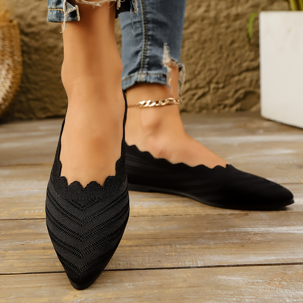 Women's Pointed Toe Flat Shoes, Comfortable Soft Sole