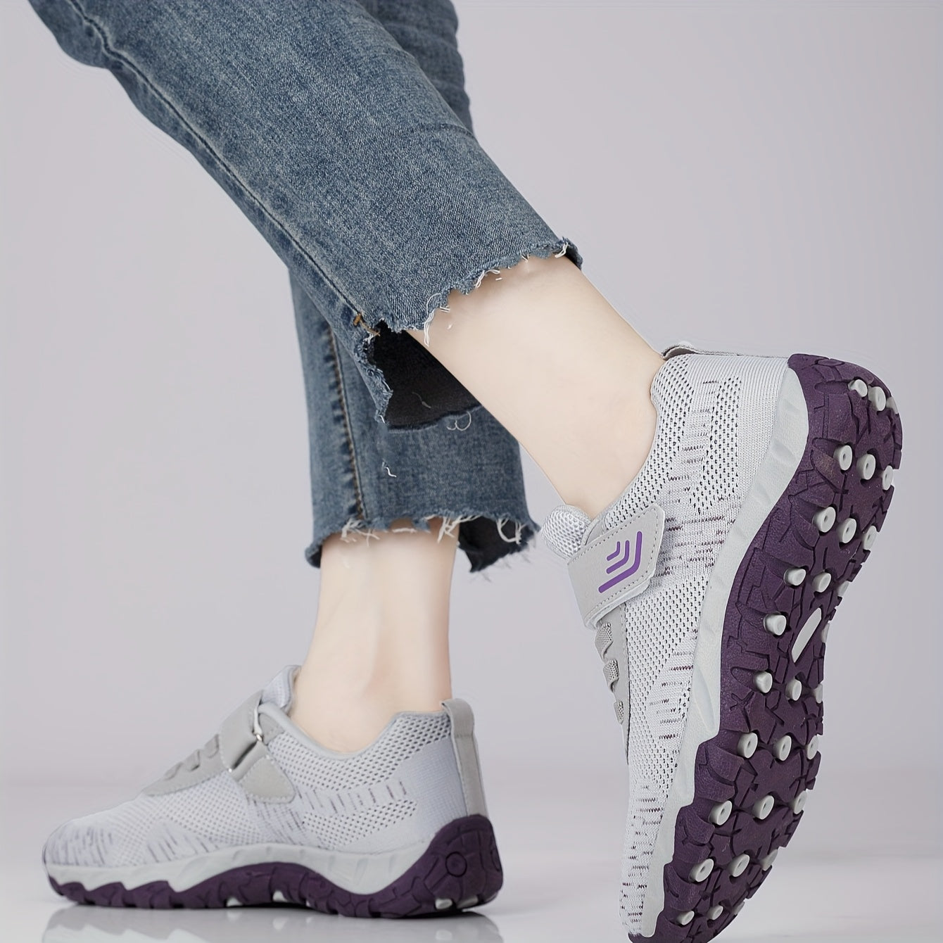Non-Slip Gray Breathable Mesh Women's Sneakers