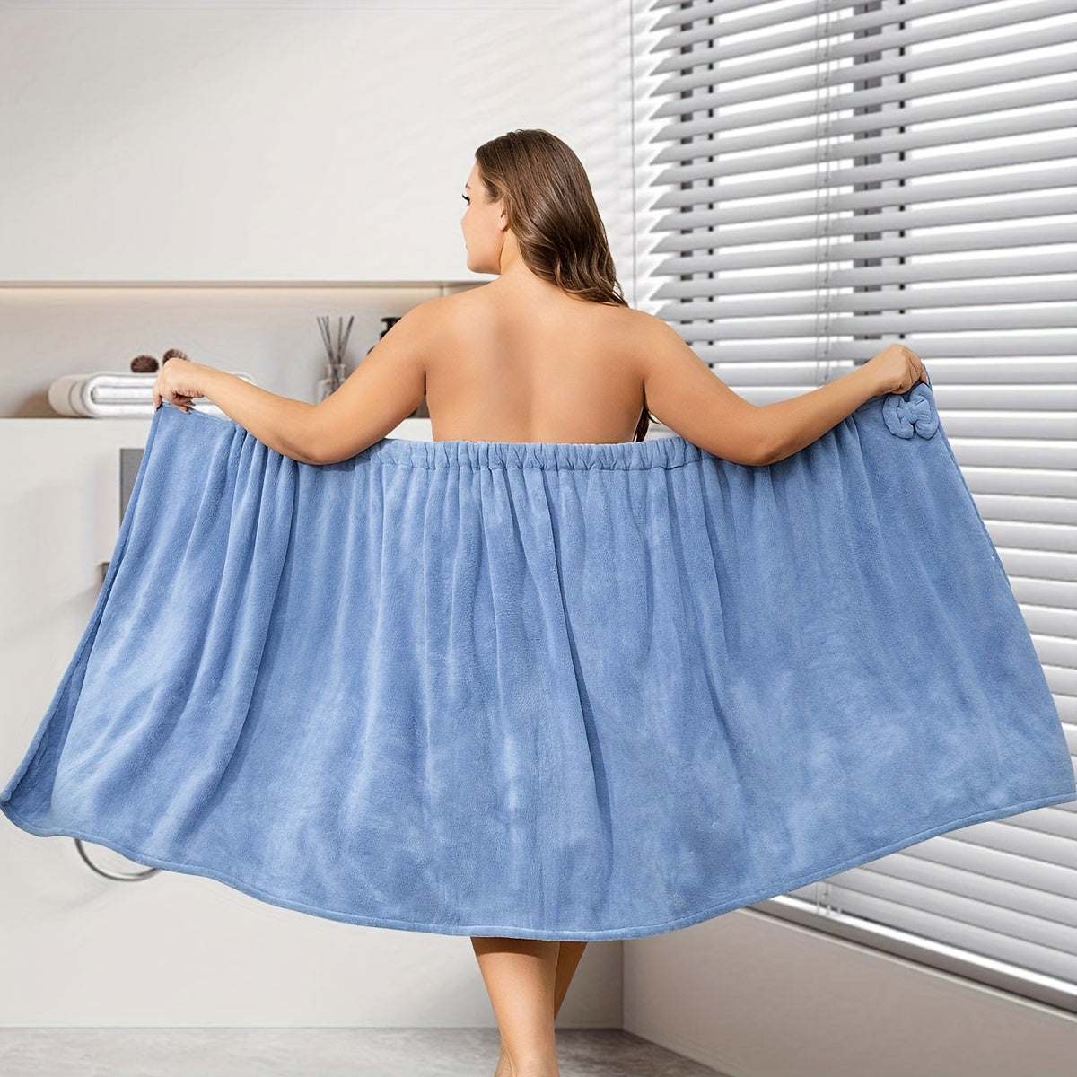 Extra Large & Thick Bathrobe with Adjustable Hook-and-loop Fastener