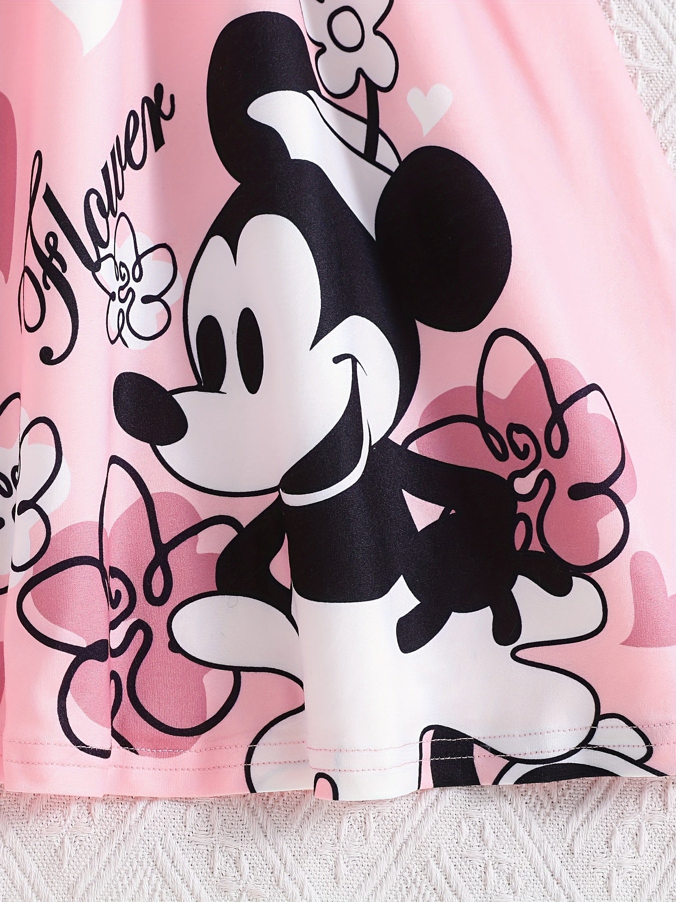 Summer Party Girls' Sweet Style Heart & Cartoon Mouse Print Dress