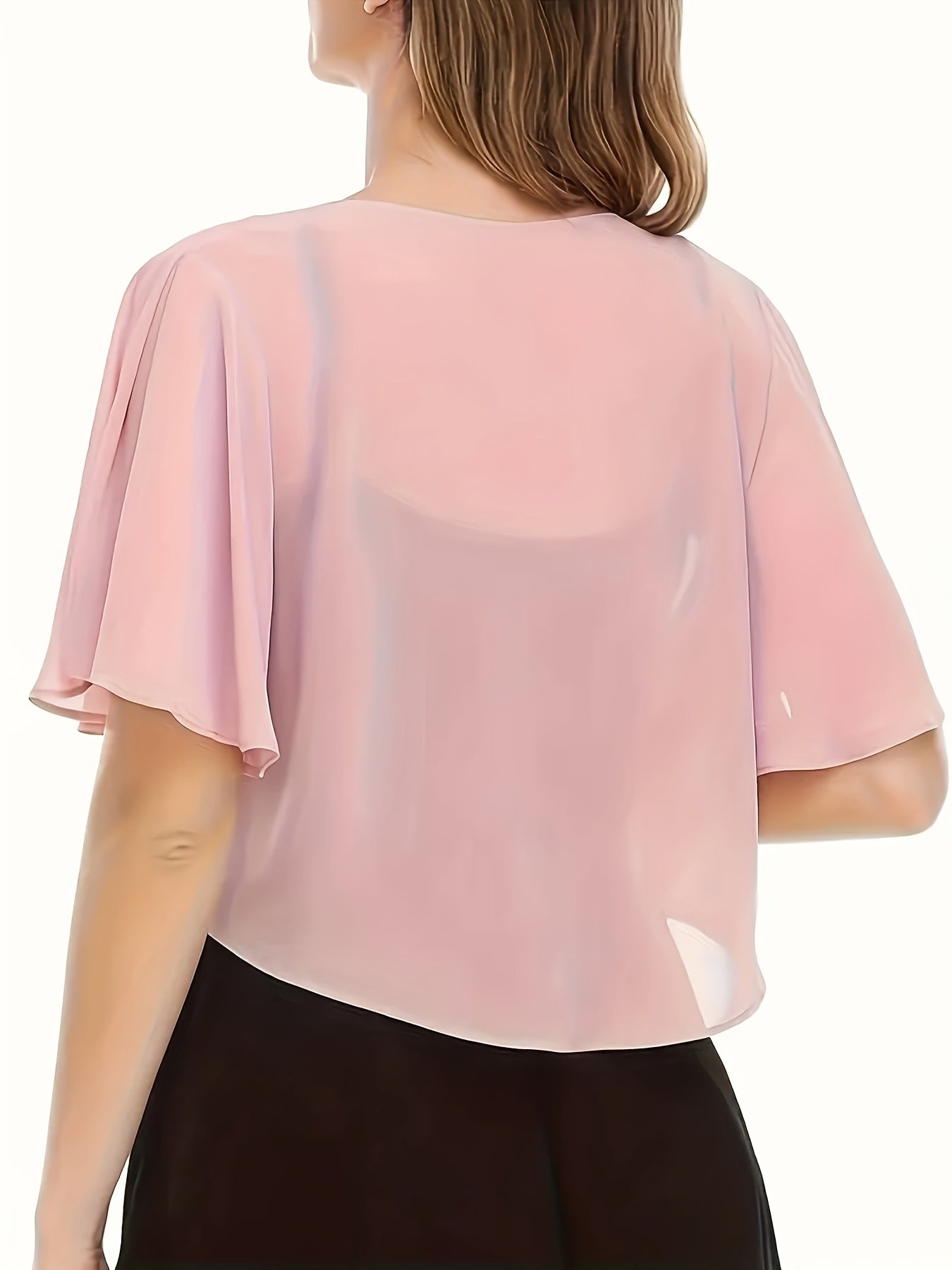 Light Breathable Women's Solid Color Short Sleeve Shirt Cardigan