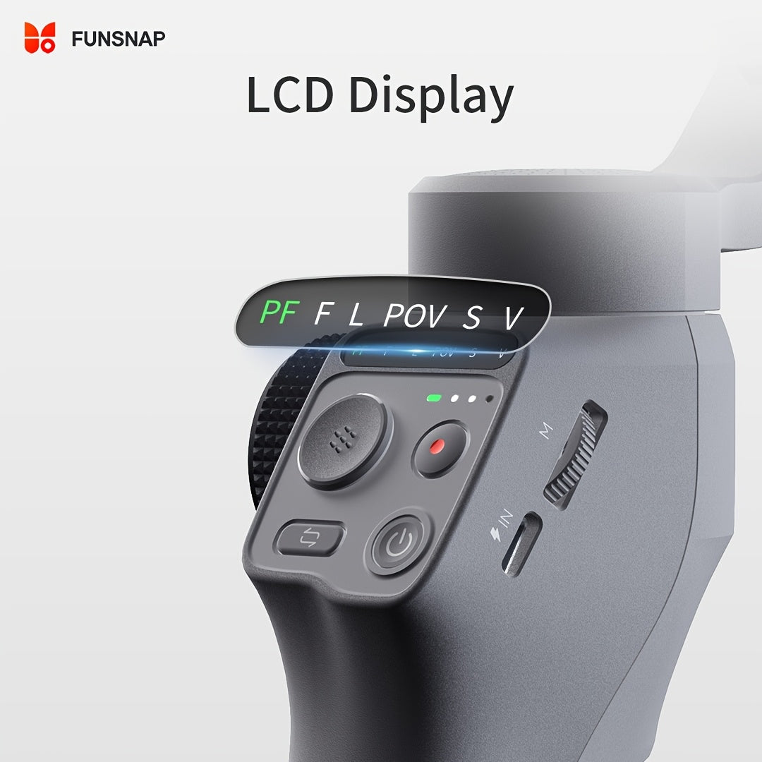 Funsnap Capture 5 Combo Kit 3-axis Smartphone Gimbal Stabilizer LCD Display 360° Rotatable