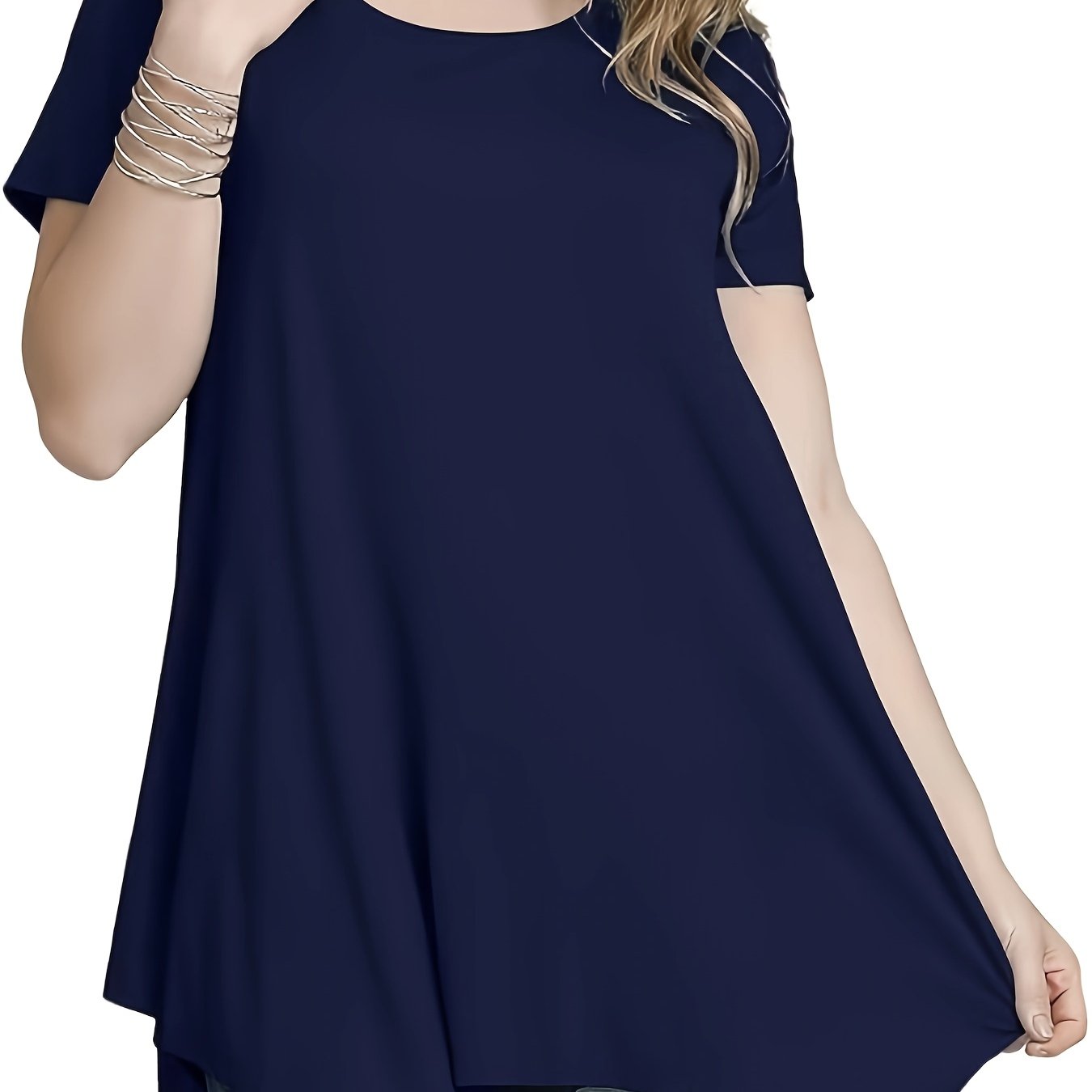 Women's Plus Size Elegant Short Sleeve T-Shirt