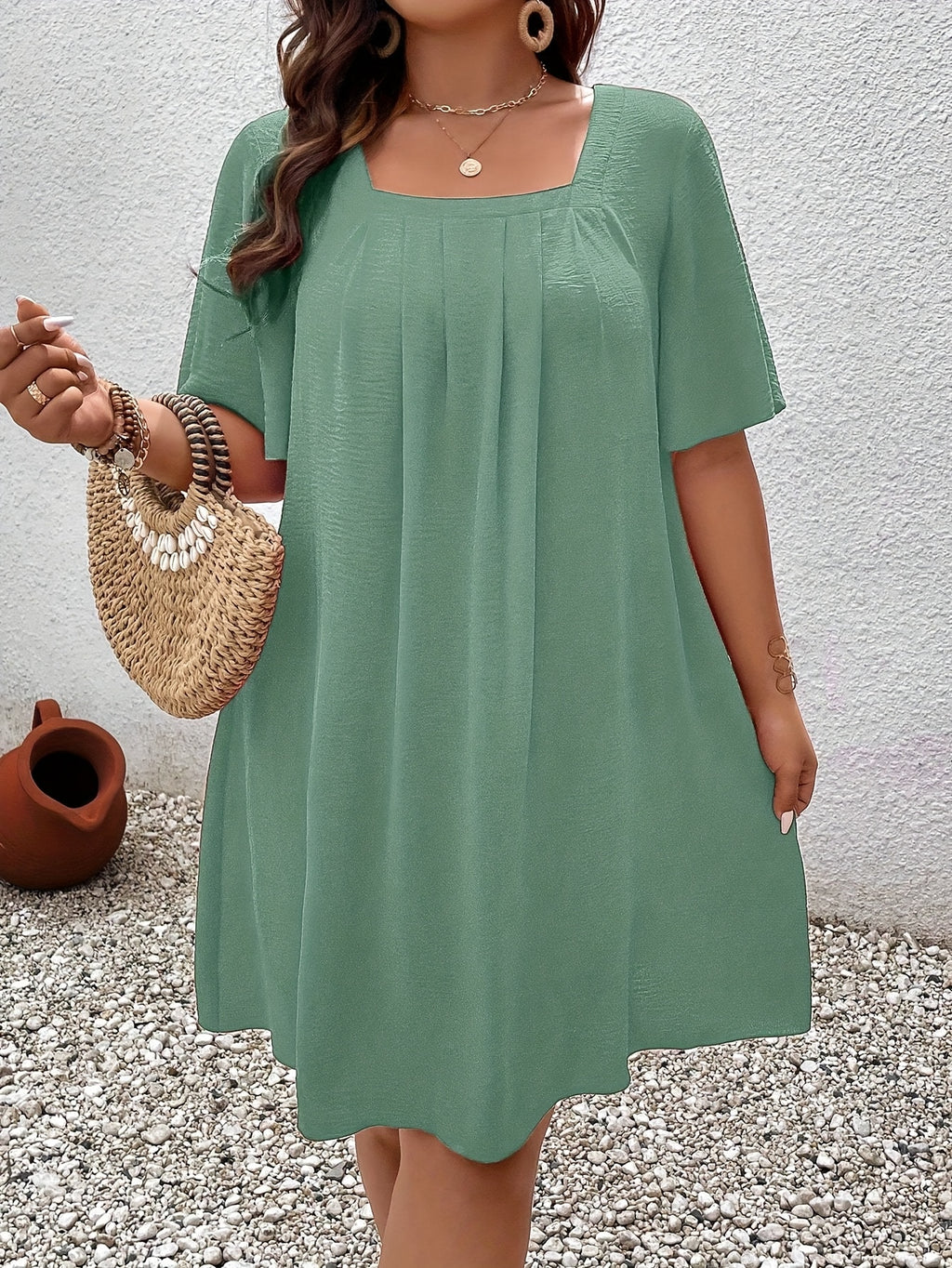 Elegant Square Neck Dress for Women