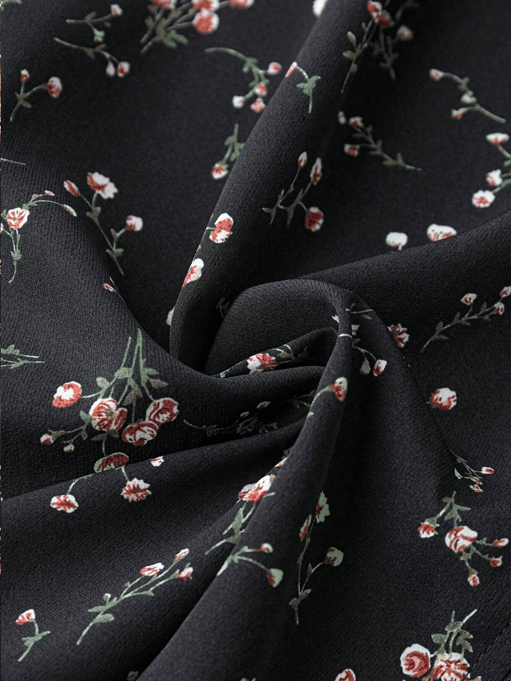 Elegant V-Neck Floral Print Blouse with Ruffled Sleeves