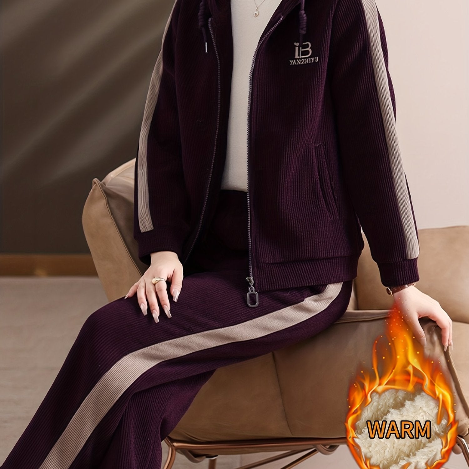 Women's Middle-Aged Mom's Winter New -Lined Warm Set - Windproof Thickened Outerwear