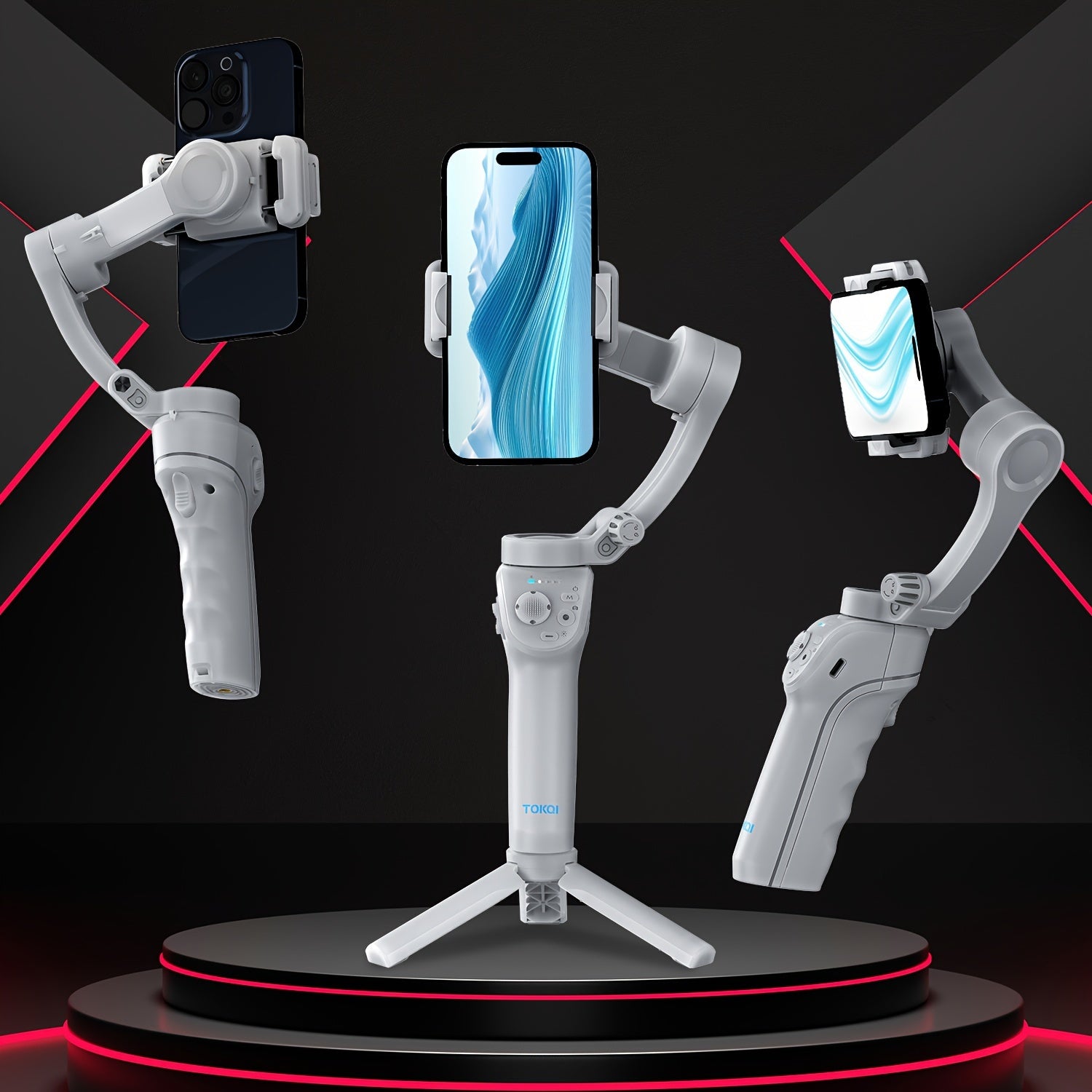 New three-axis PTZ stabilizer Intelligent anti-shake face recognition