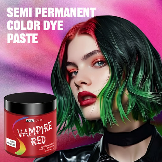 [10 Shades Meidu Vampire Red] Meidu Vampire Red Semi-Permanent Hair Color Paste, 10 Shades | Plant-Based, Oxidation-Free, Gentle on Hair, Moisturizing | Ideal for Halloween, Christmas, and Summer Parties