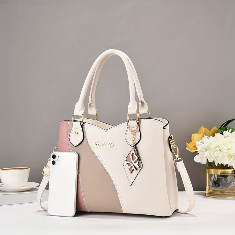 Casual Geometric Two-Tone Large Capacity Bag for Women