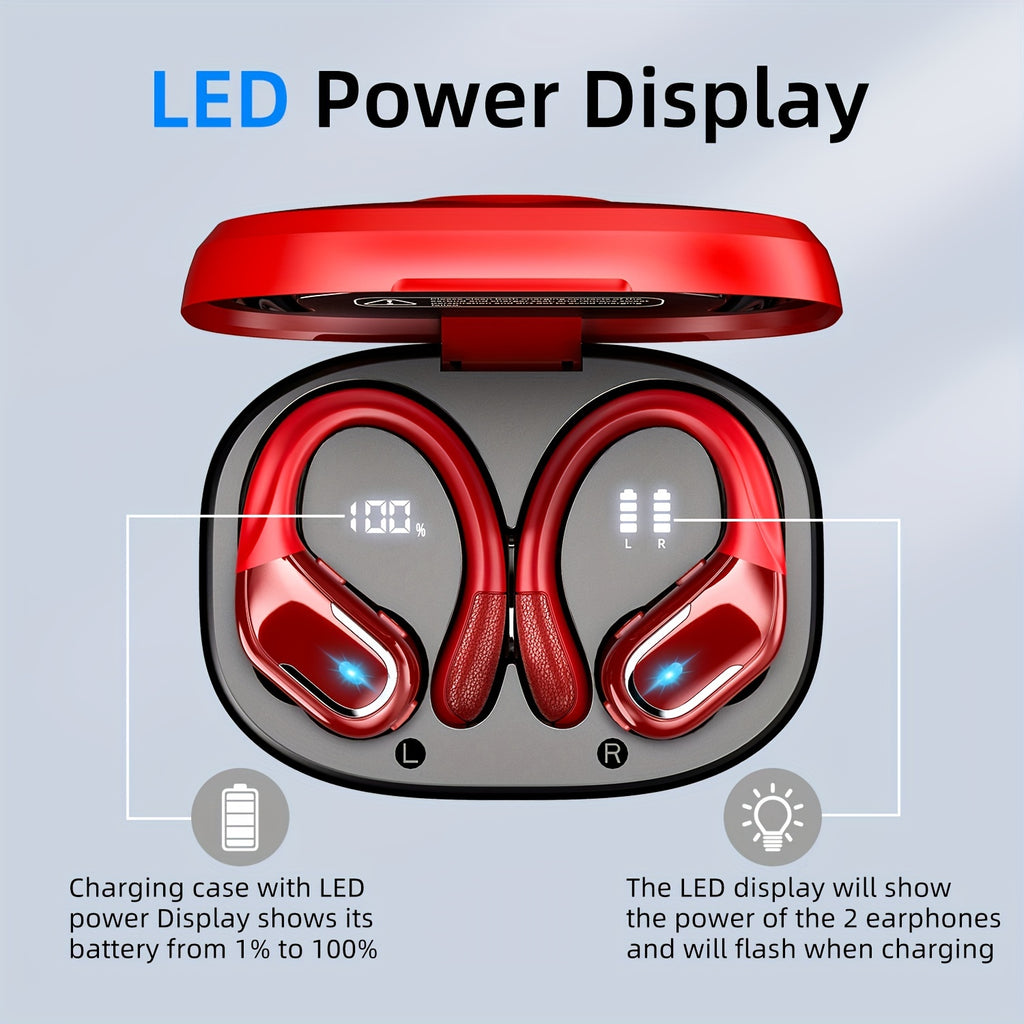 New Wireless Earbuds for Running Sports, Wireless Earphones with Earhooks Pure Bass Sound
