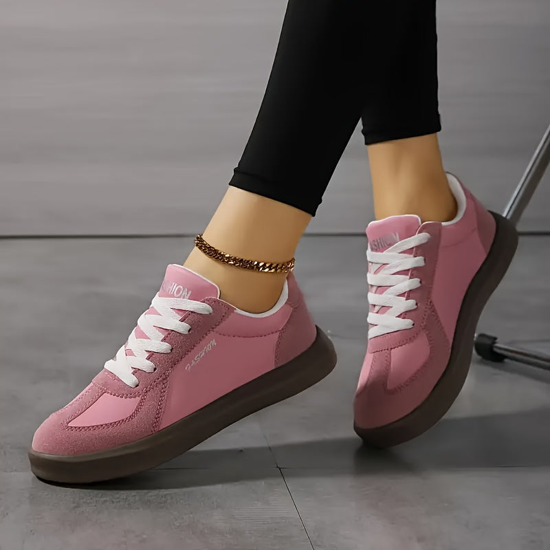 Women'S Casual Pink Sneakers with "SAN FRANCISCO" Print - Lightweight, Round Toe, Lace-Up, Microfiber Upper, All-Season Comfort, Casual Footwear | Casual Sneakers | Microfiber Upper Sneakers