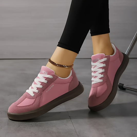 Women'S Casual Pink Sneakers with "SAN FRANCISCO" Print - Lightweight, Round Toe, Lace-Up, Microfiber Upper, All-Season Comfort, Casual Footwear | Casual Sneakers | Microfiber Upper Sneakers