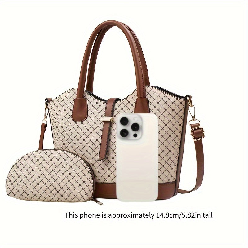 Trendy Women's Large Tote & Shoulder Bag Set
