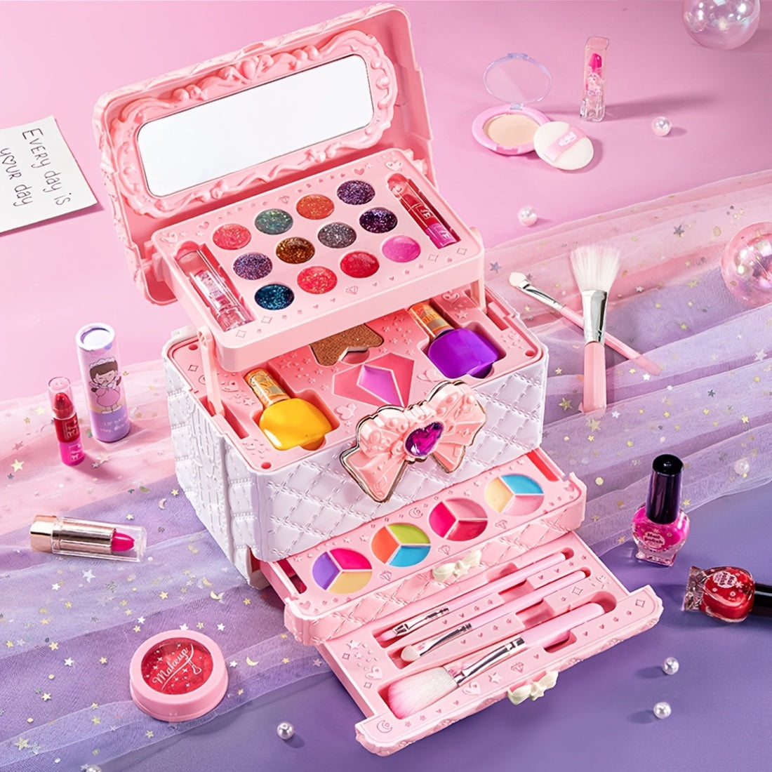 Makeup Set for Girls Featuring a Cosmetic Vanity