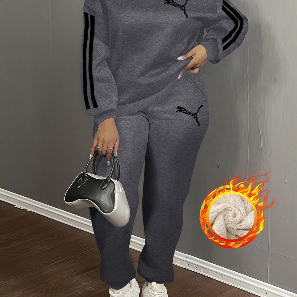 European and American Autumn-Winter Casual Women's Leopard Print