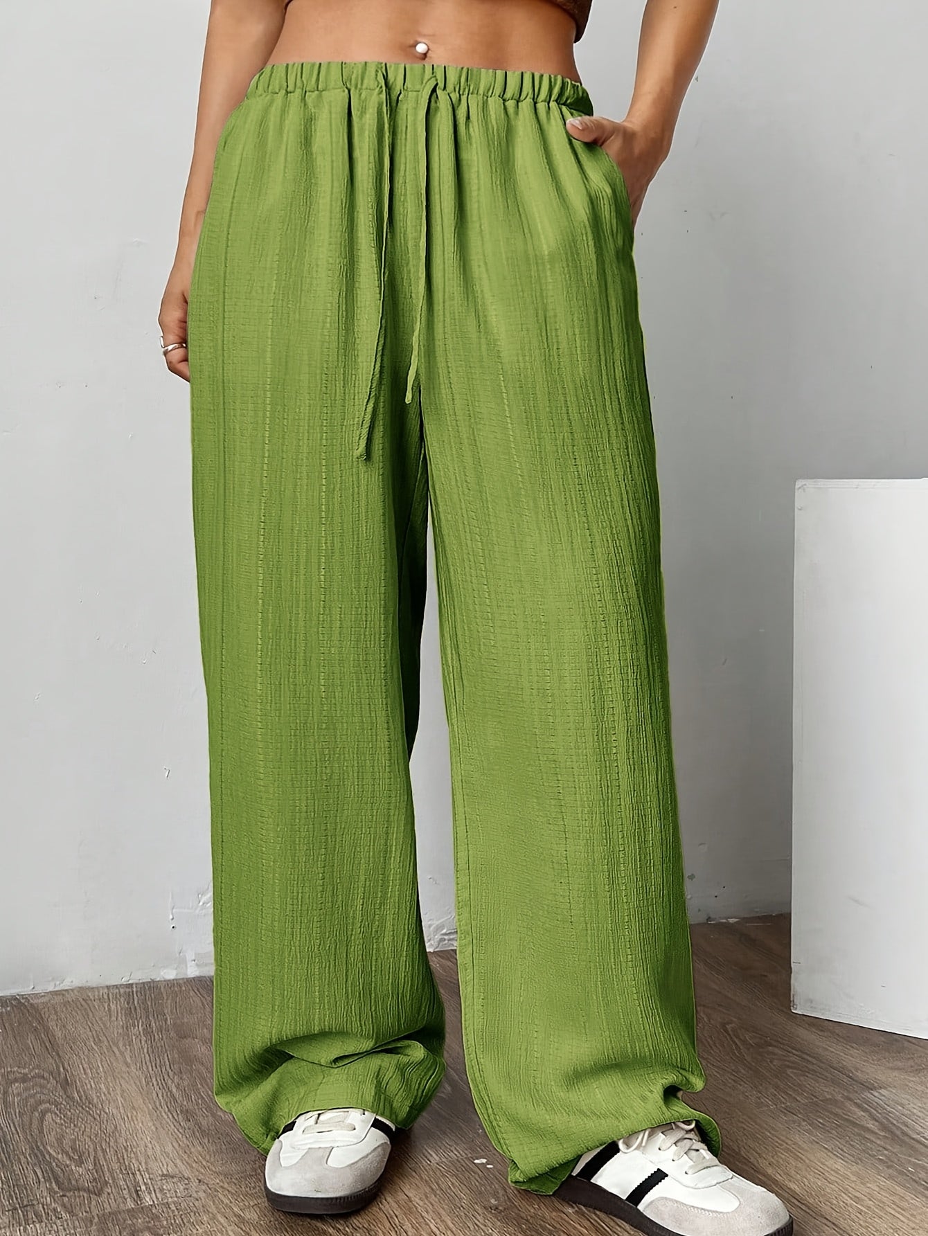 Plus Size Women's Casual Wide Leg Pants