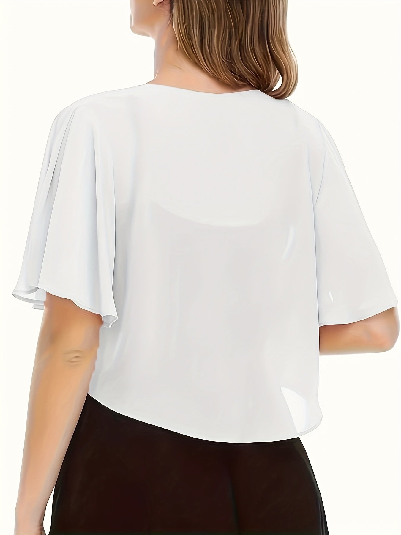 Light Breathable Women's Solid Color Short Sleeve Shirt Cardigan