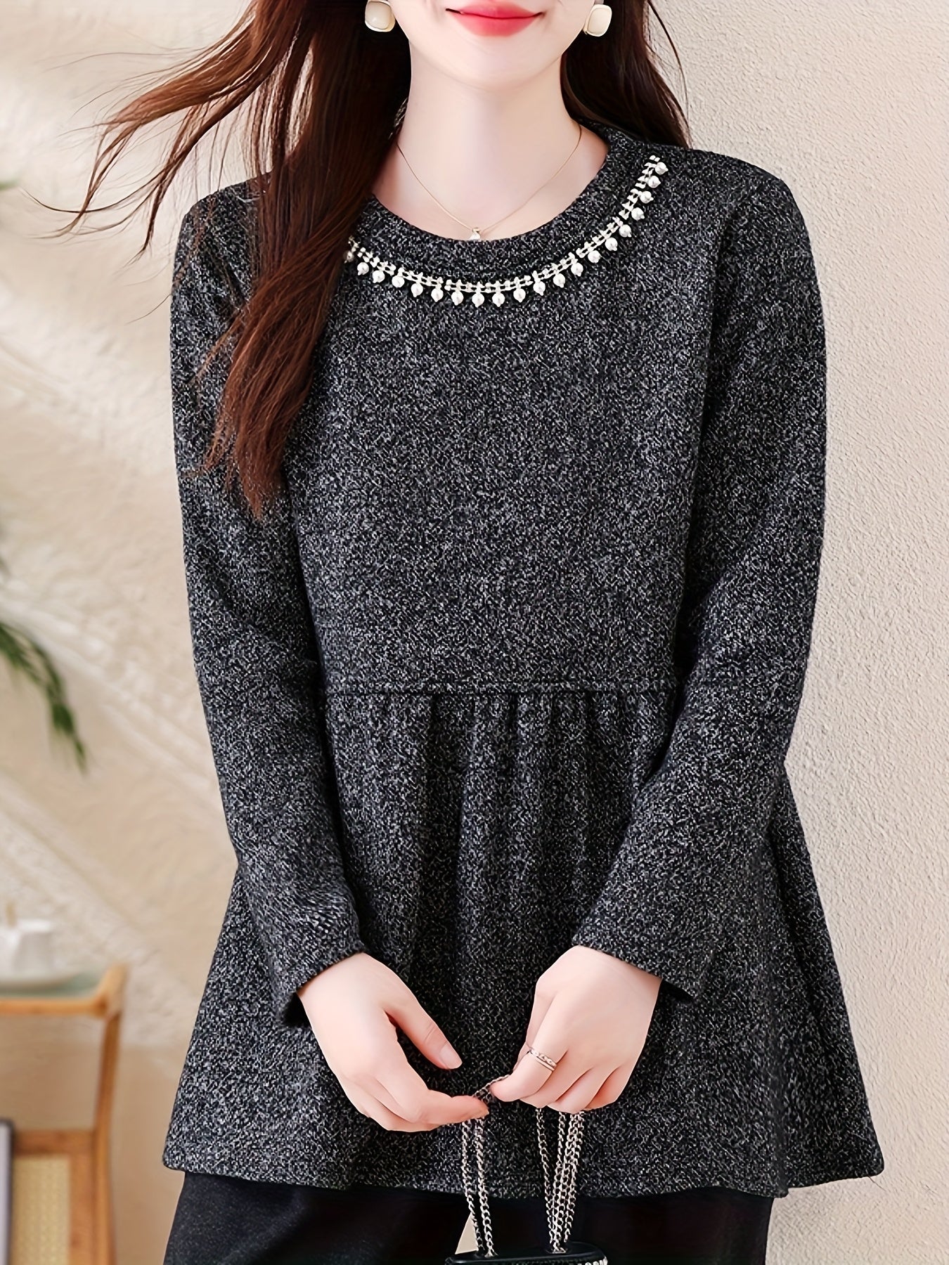 Winter Jacket with -like Faux Shearling Collar & - Longline Coat for Cold Weather