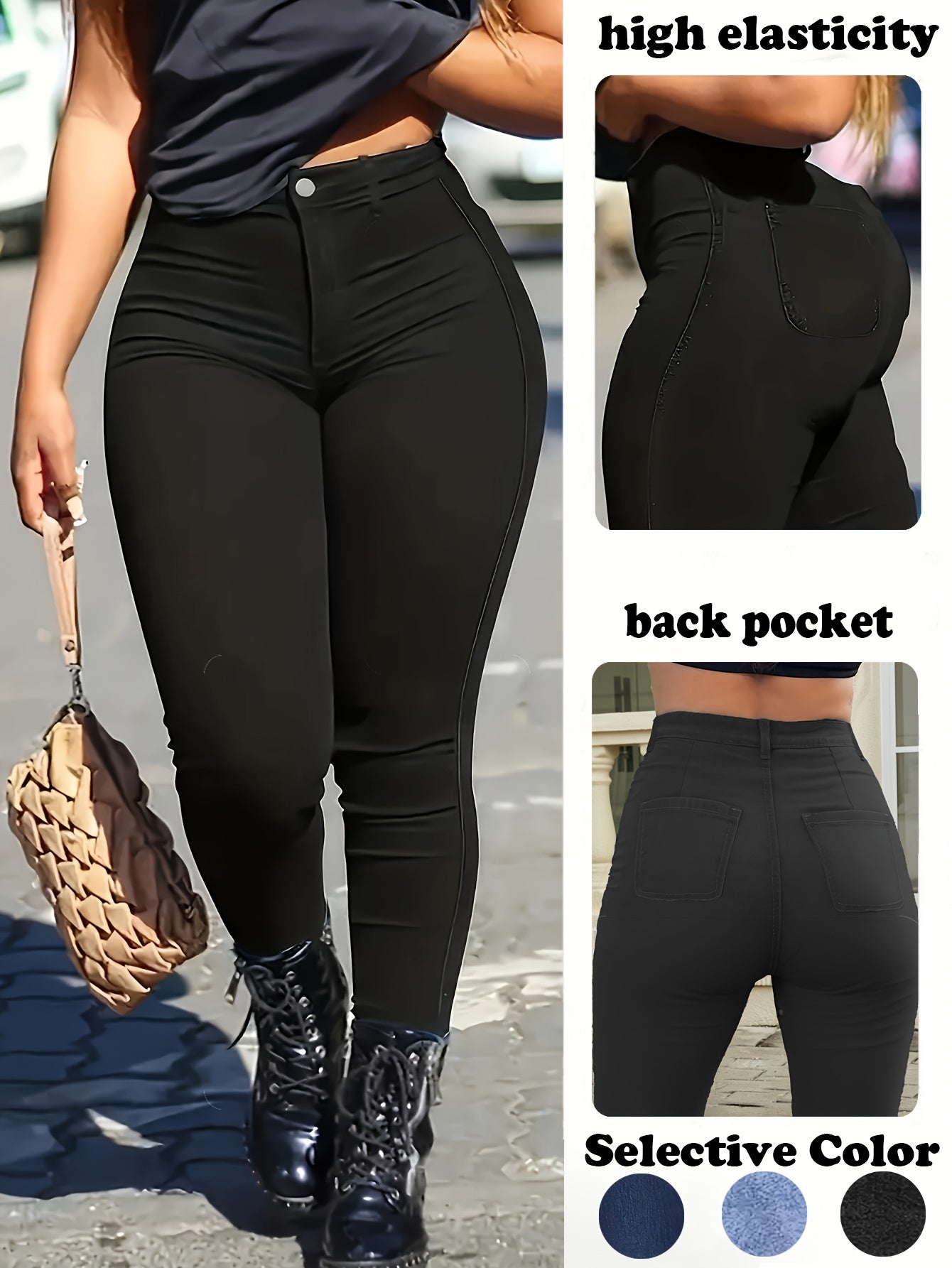 High-Waisted Stretch Skinny Jeans for Women