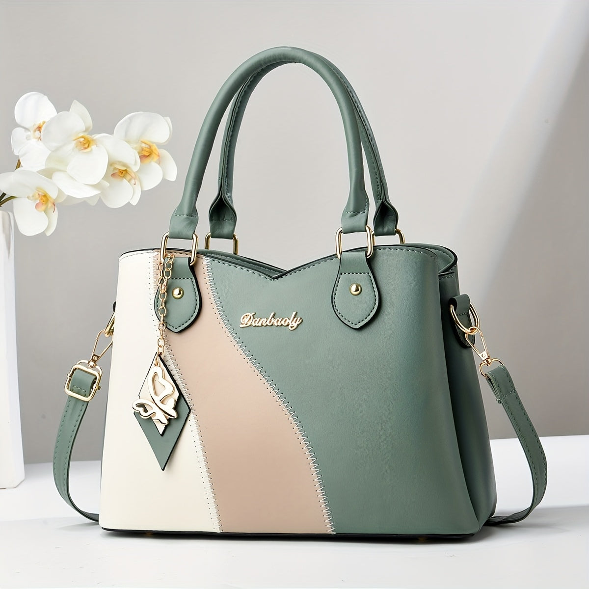 Casual Geometric Two-Tone Large Capacity Bag for Women