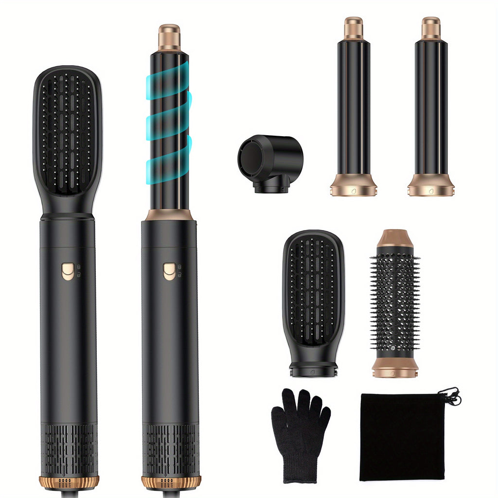 5-in-1 Hair Styler Dryer Brush - 60,000 RPM Ionic Technology, Auto-Reverse Curling