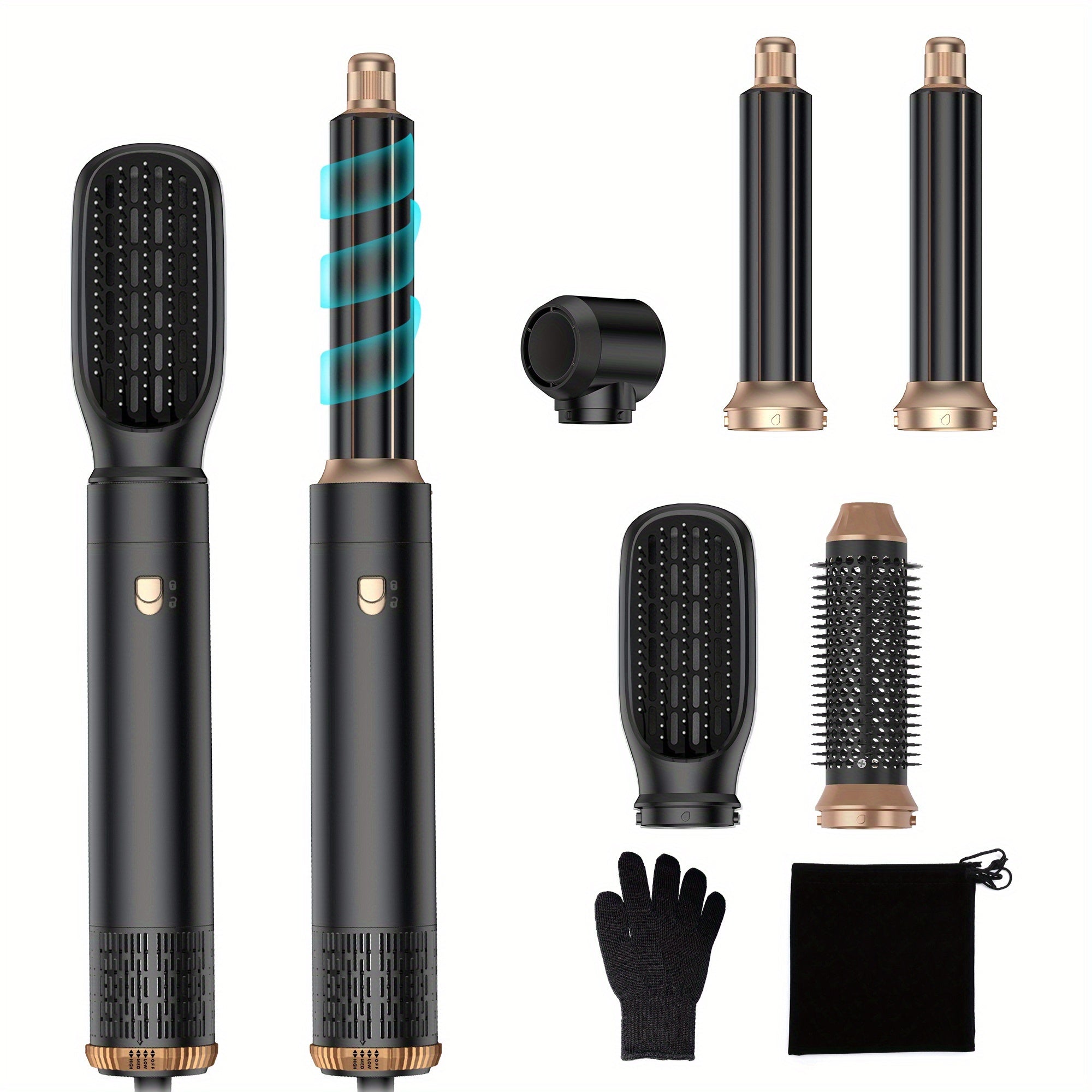 5-in-1 Hair Styler Dryer Brush - 60,000 RPM Ionic Technology, Auto-Reverse Curling