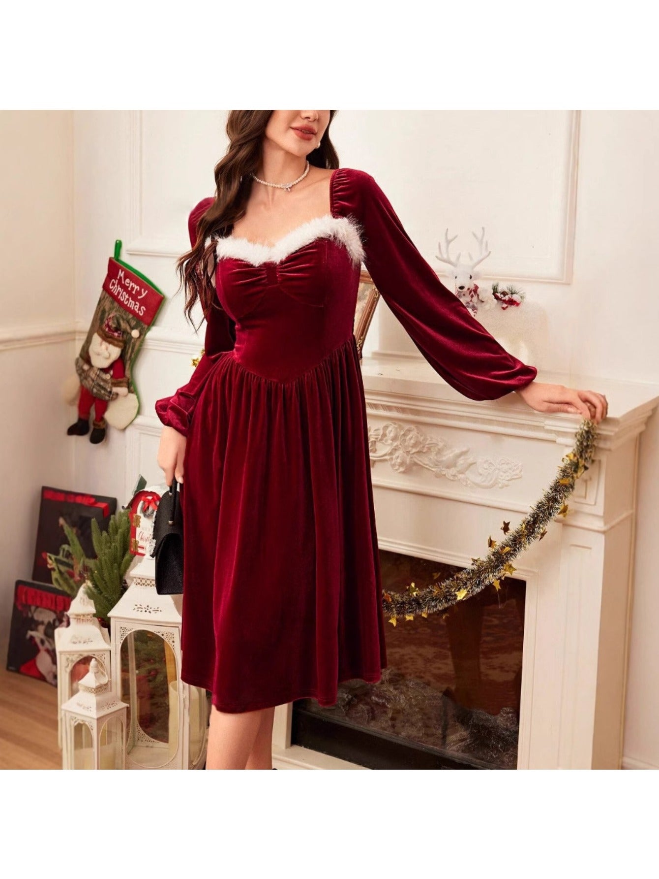 Women's Vintage Elegant Christmas Party Cocktail Dress Party New Year