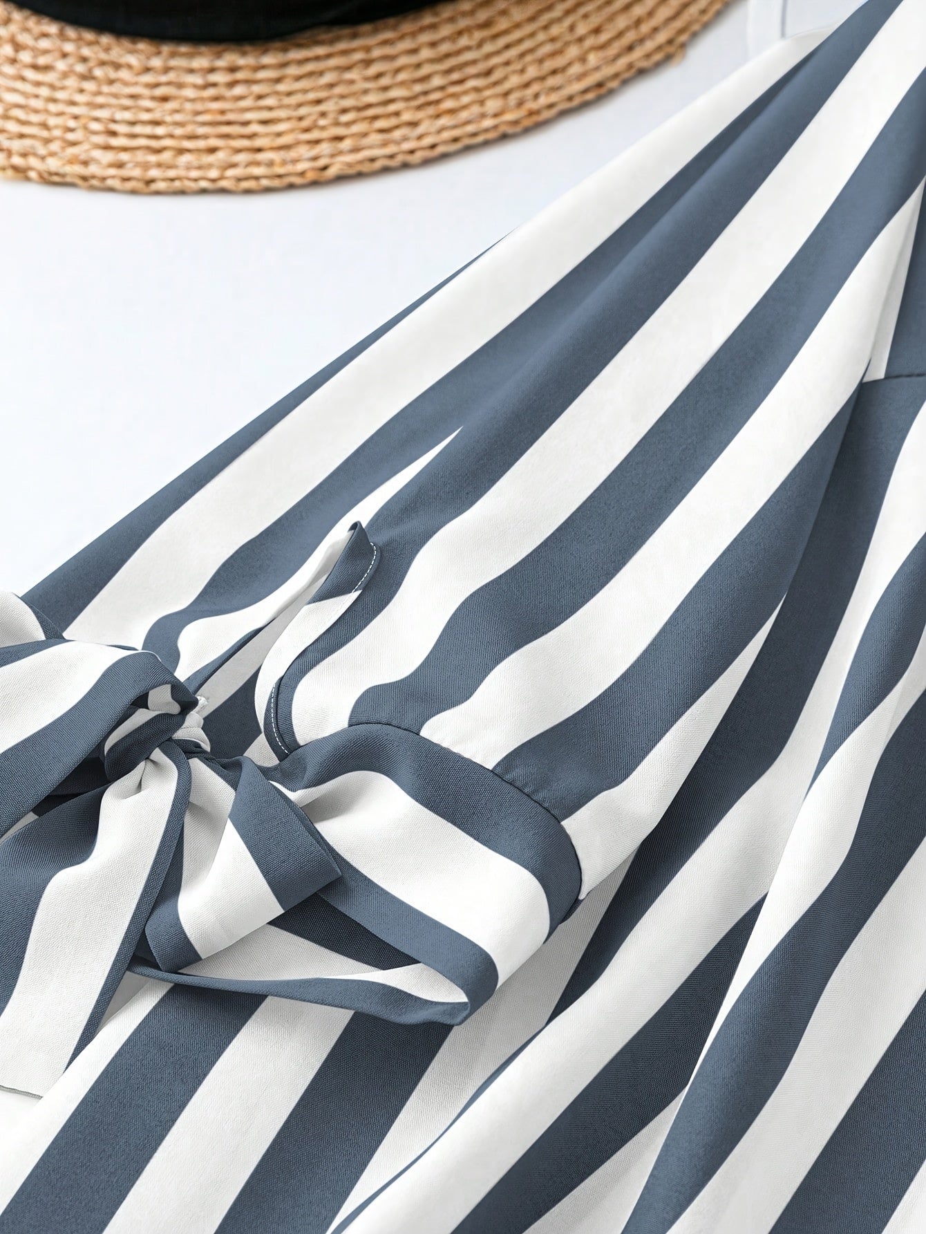 Elegant Notched Necktie Cuff Top for Women's Plus Size