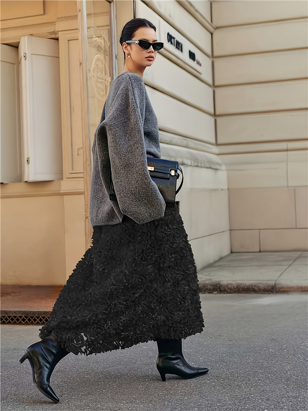 Women's Bridesmaid Dress, Elegant Party Dress with 3D Rose Petal  Christmas New Year