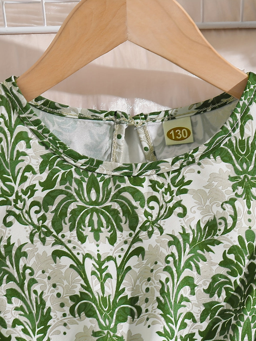 French Vintage Elegance Girls' Mid-Length Floral Print Dress