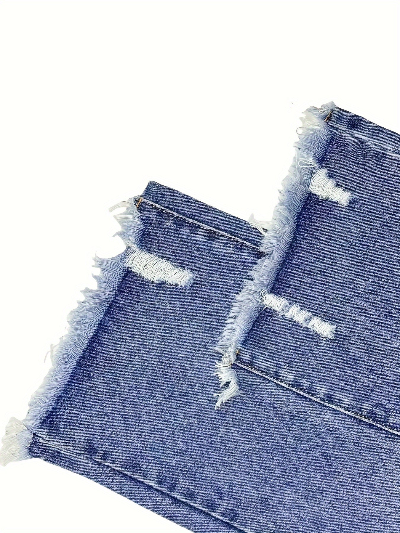 Ripped Straight Leg Stylish Jeans