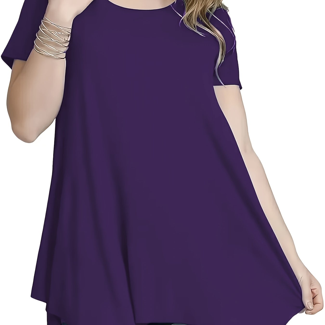 Women's Plus Size Elegant Short Sleeve T-Shirt