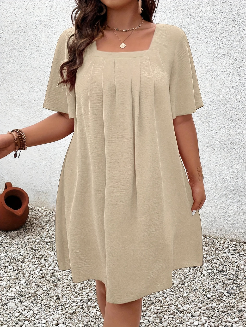 Elegant Square Neck Dress for Women