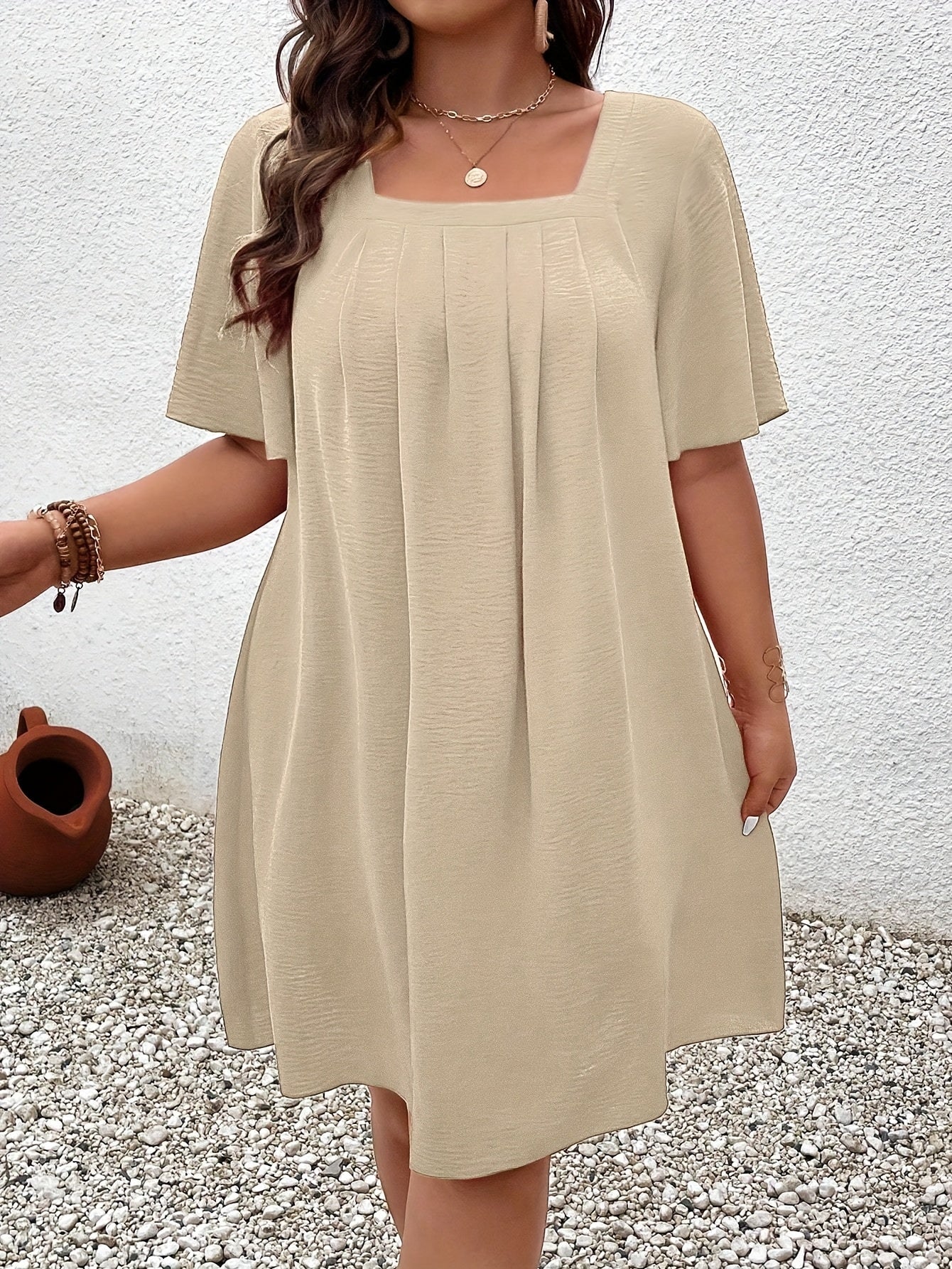 Elegant Square Neck Dress for Women