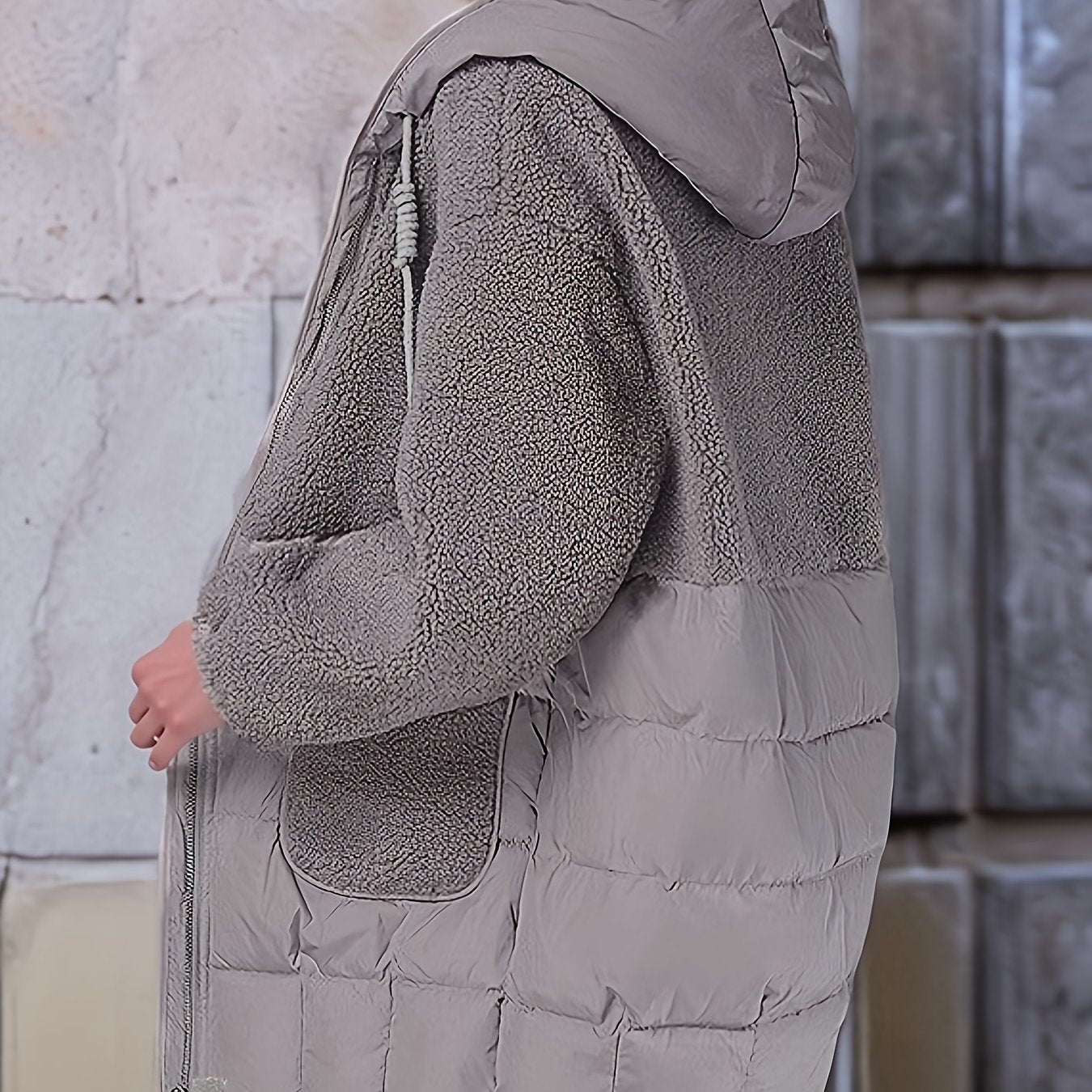 Women's Elegant Thickened Winter Coat - Long Sleeve, Solid Color, Regular Fit