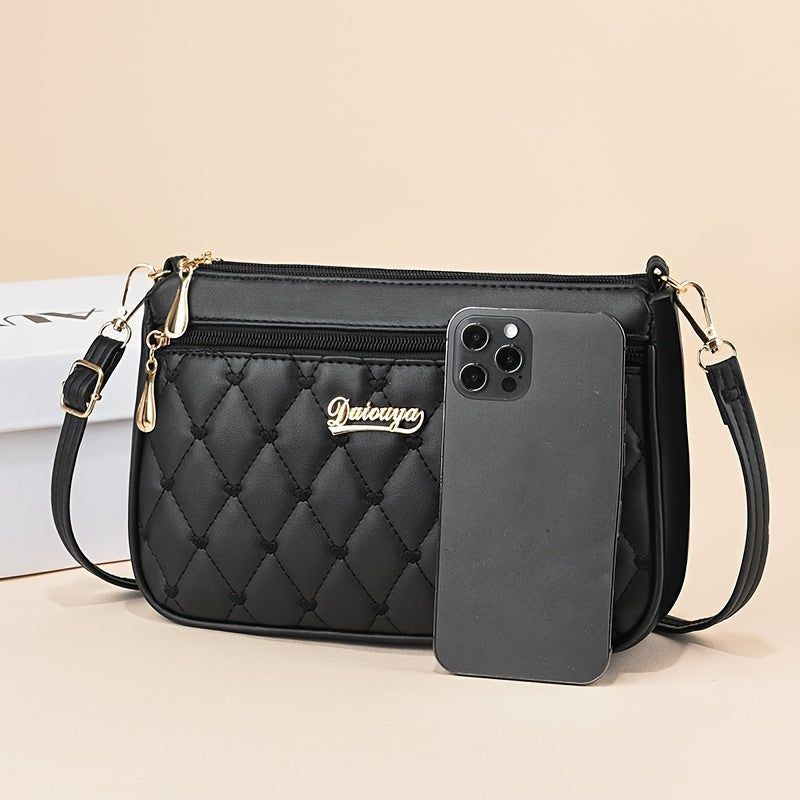 Fashionable Crossbody Bag with Multiple Layers and Large Capacity